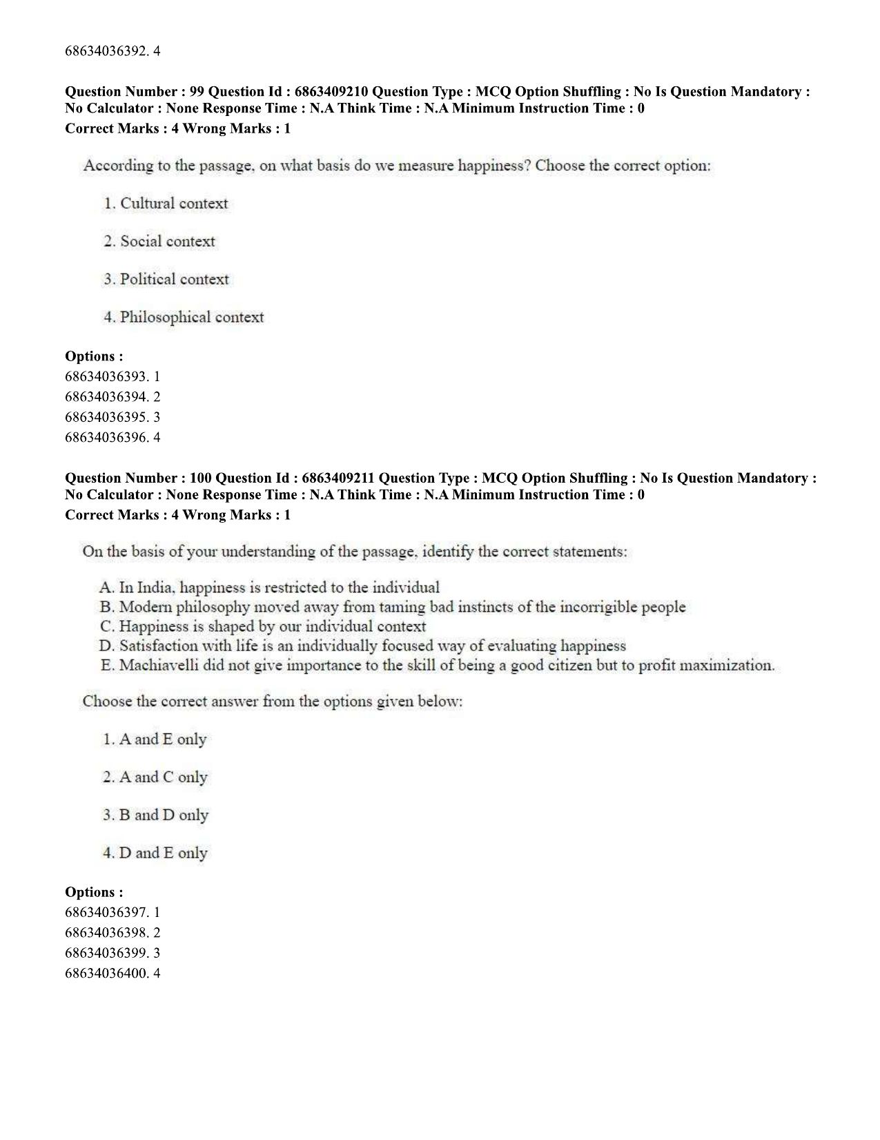 CUET PG 2023: LAQP01 – English (Eng.)-shift 3 (07-06-2023) Question Paper - Page 97