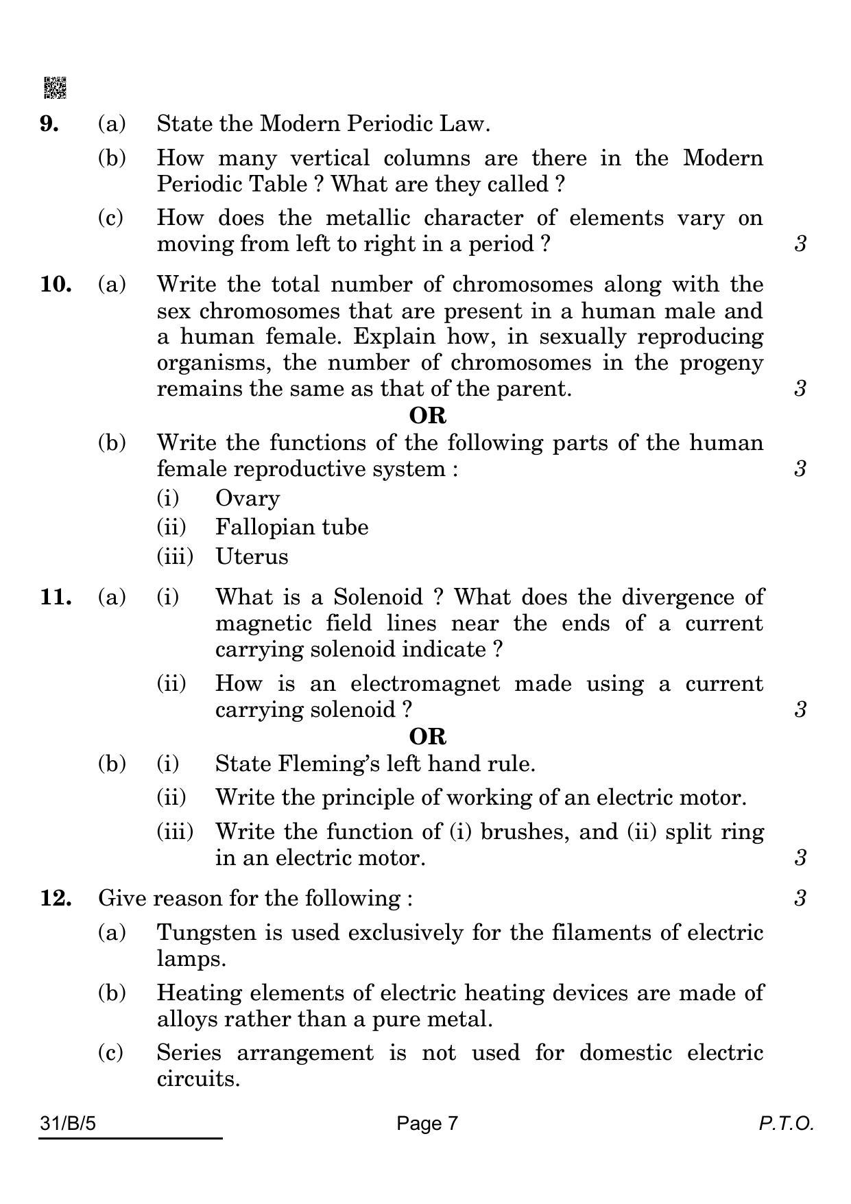 CBSE Class 10 31-B-5 Science For VI Candidates 2022 Question Paper - Page 7