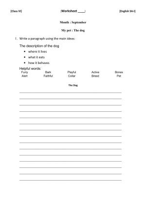 CBSE Worksheets for Class 6 English SA1 Practice Assignment 8