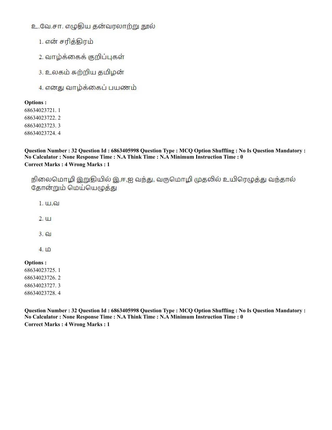 CUET PG 2023: LAQP35 – Tamil (Eng.) - Shift 3 (05-06-2023) Question Paper - Page 45