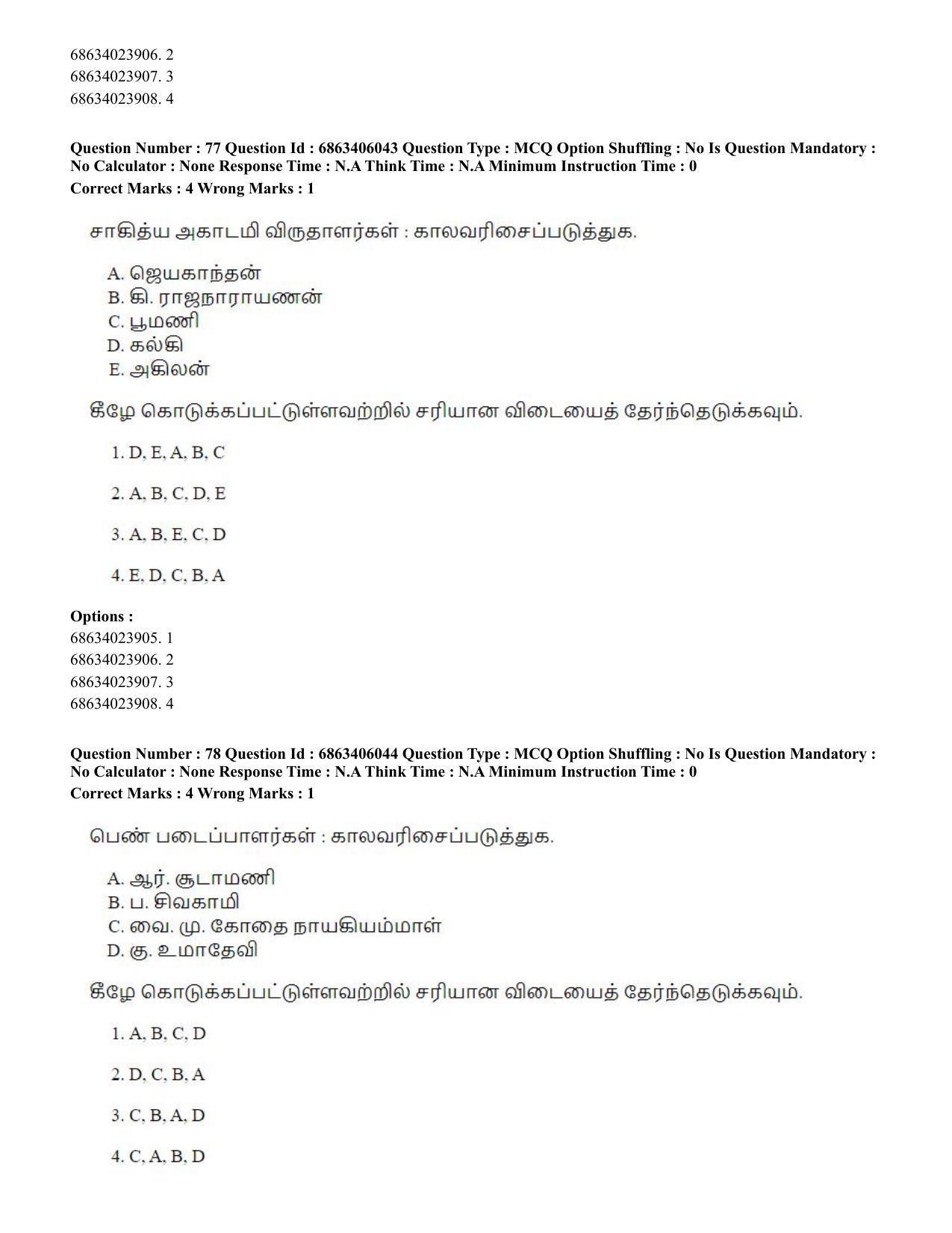 CUET PG 2023: LAQP35 – Tamil (Eng.) - Shift 3 (05-06-2023) Question Paper - Page 116