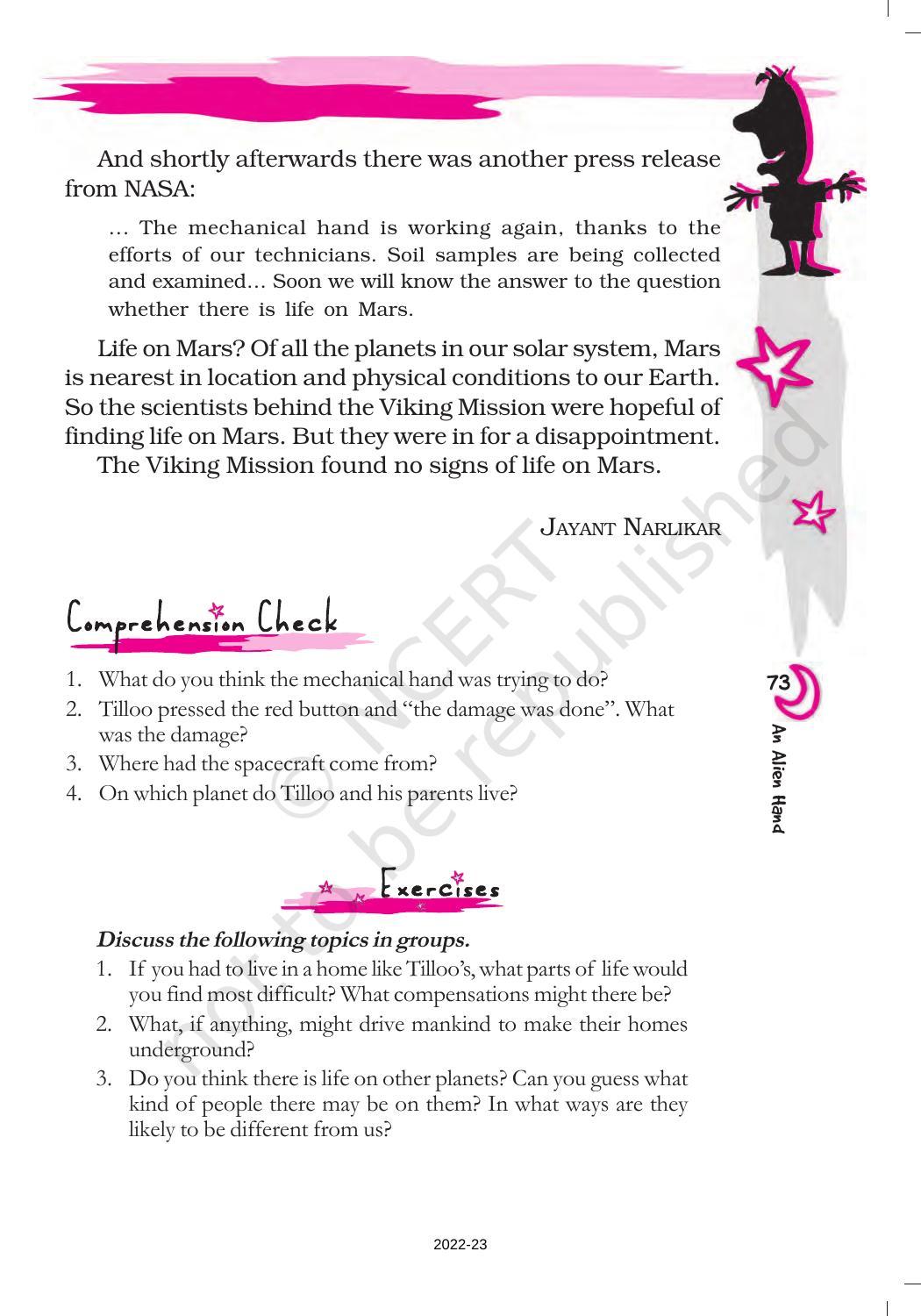 NCERT Book for Class 7 English (An Alien Hand): Chapter 10-An Alien Hand - Page 8