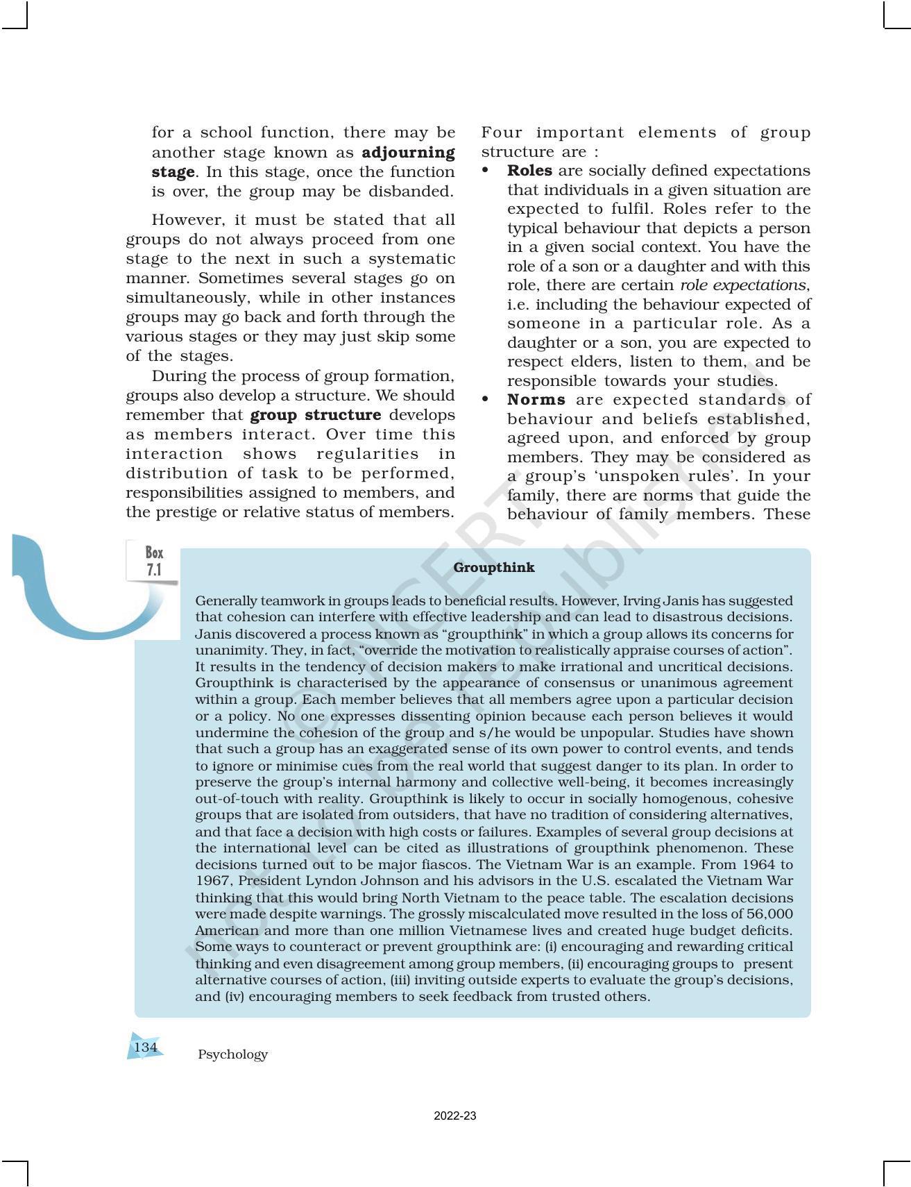 NCERT Book for Class 12 Psychology Chapter 7 Social Influence and Group Processes - Page 6