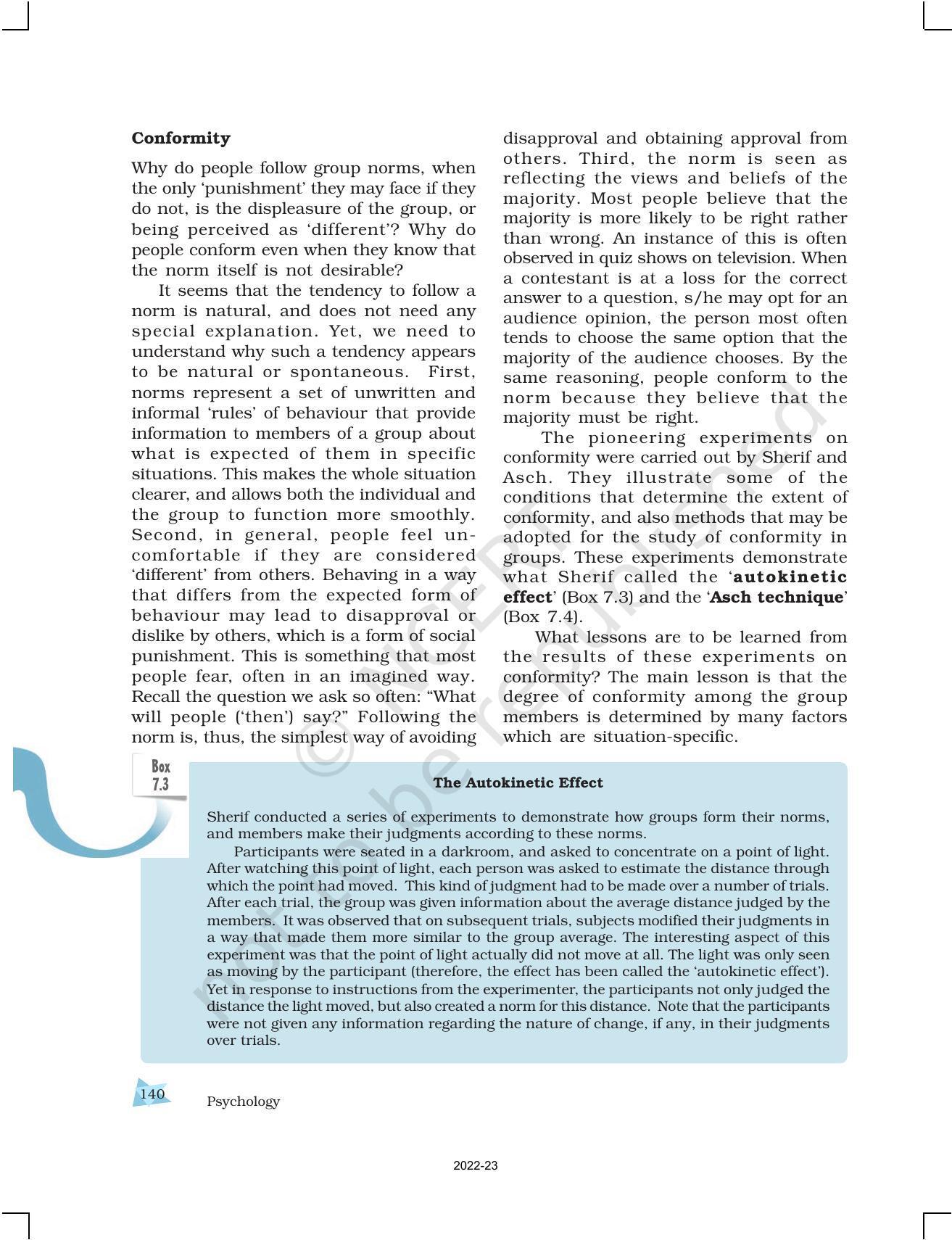 NCERT Book for Class 12 Psychology Chapter 7 Social Influence and Group Processes - Page 12