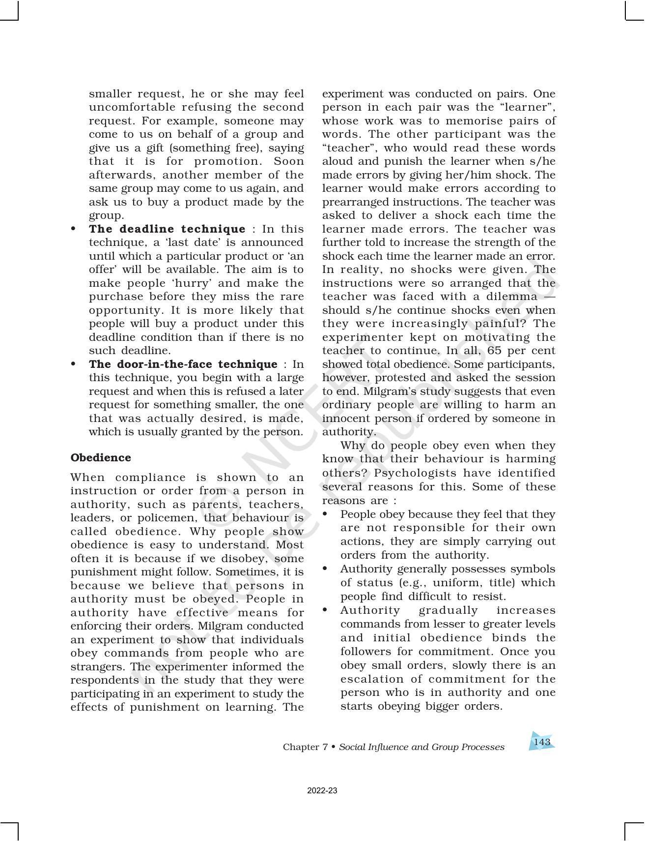 NCERT Book for Class 12 Psychology Chapter 7 Social Influence and Group Processes - Page 15