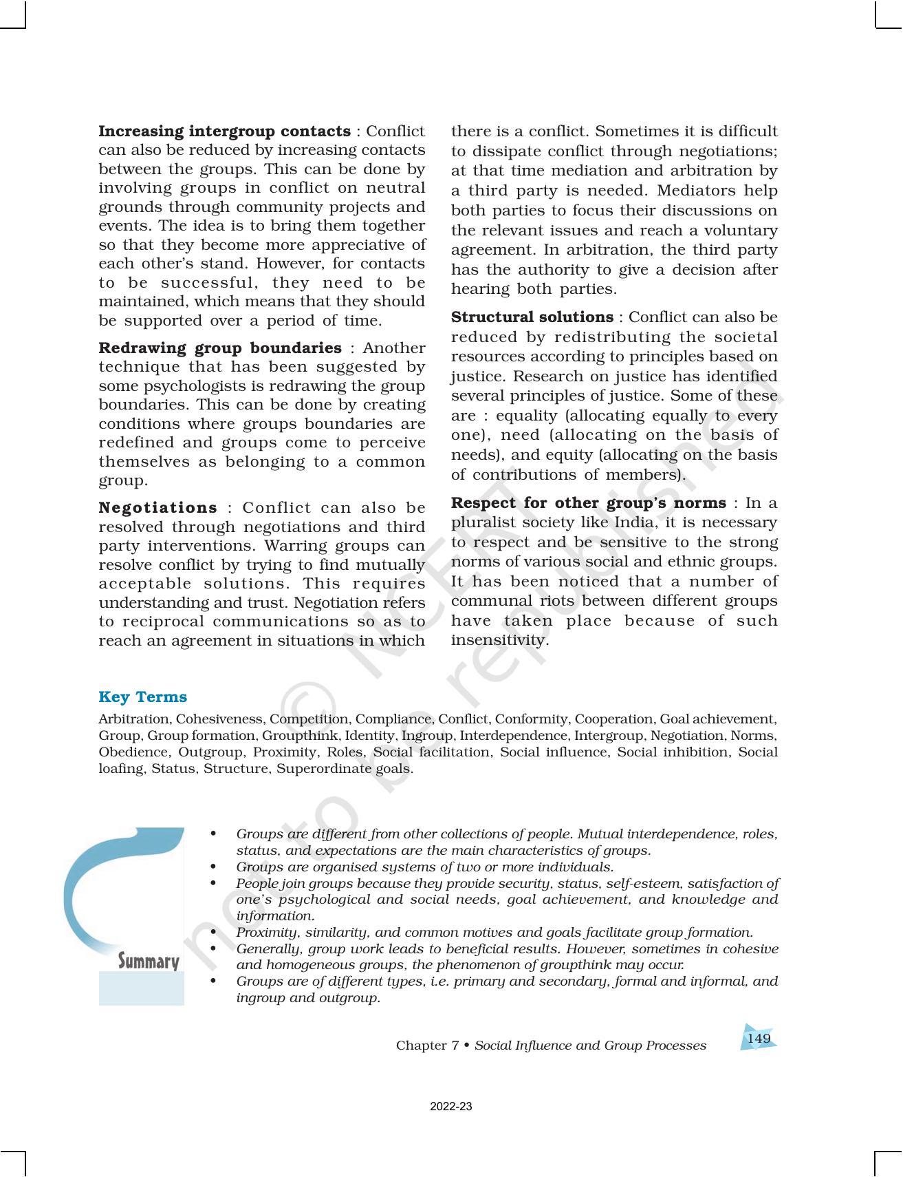 NCERT Book for Class 12 Psychology Chapter 7 Social Influence and Group Processes - Page 21