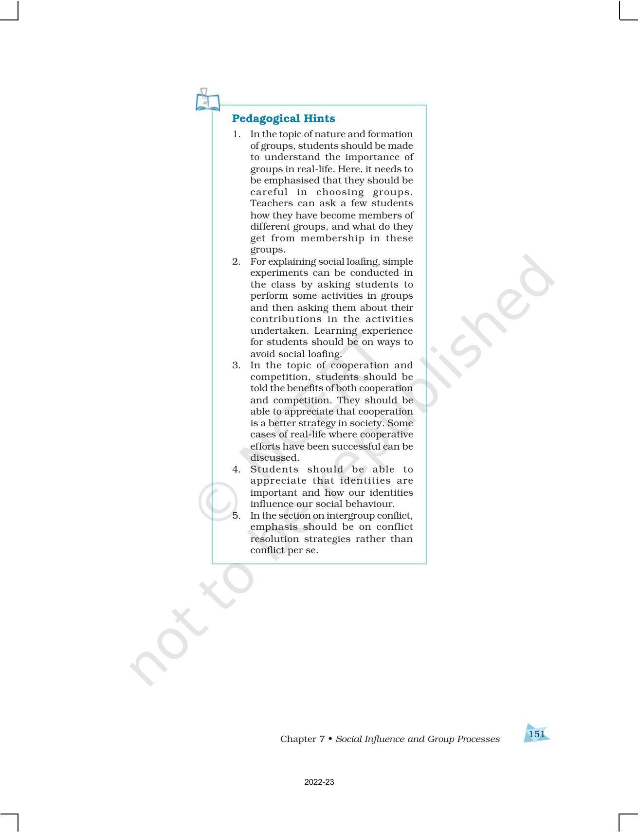 NCERT Book for Class 12 Psychology Chapter 7 Social Influence and Group Processes - Page 23