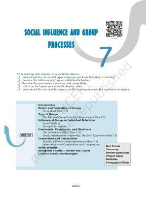 NCERT Book for Class 12 Psychology Chapter 7 Social Influence and Group Processes