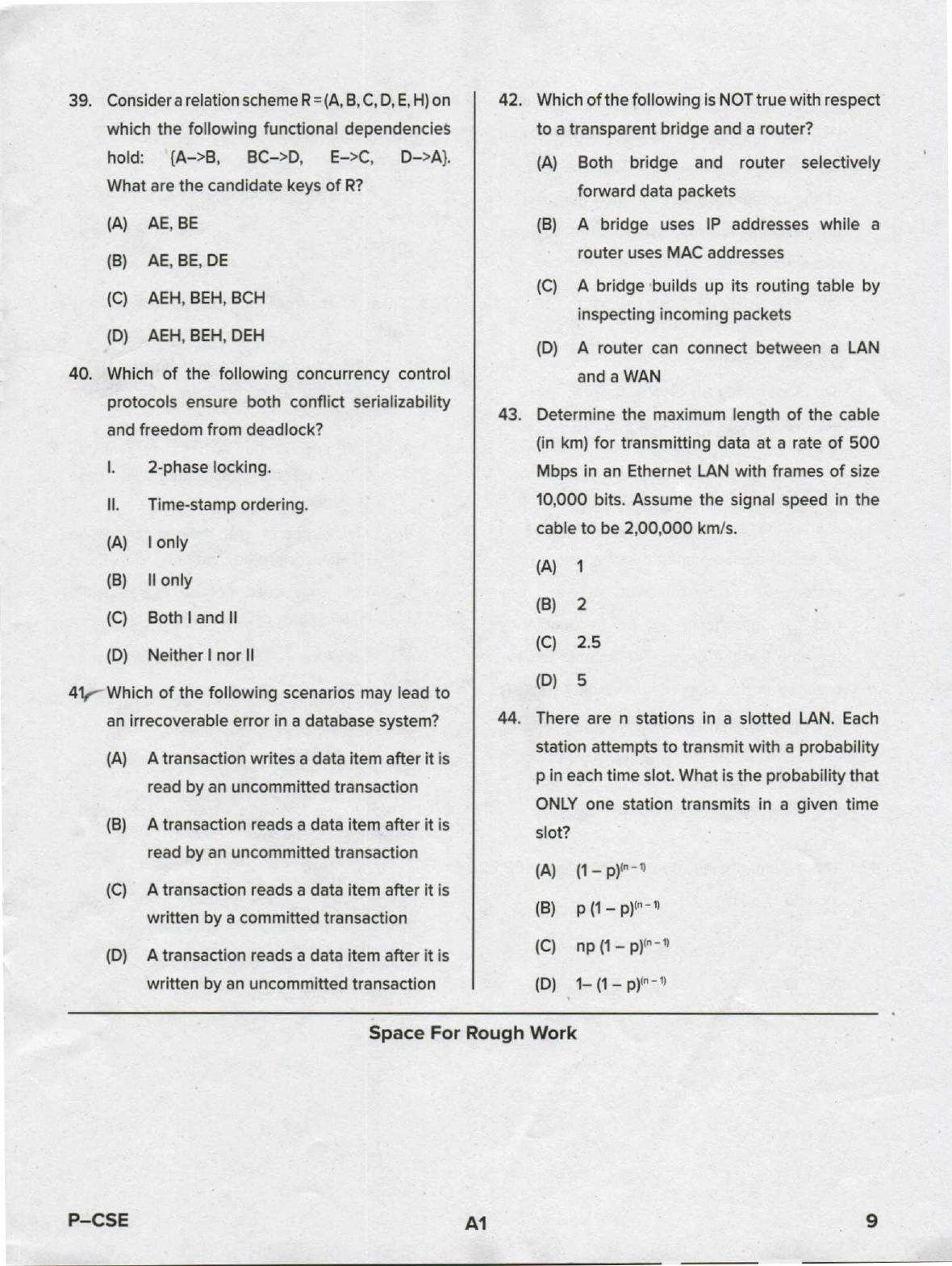 Karnataka PGCET 2020 Computer Science and Engineering Question Paper - Page 9
