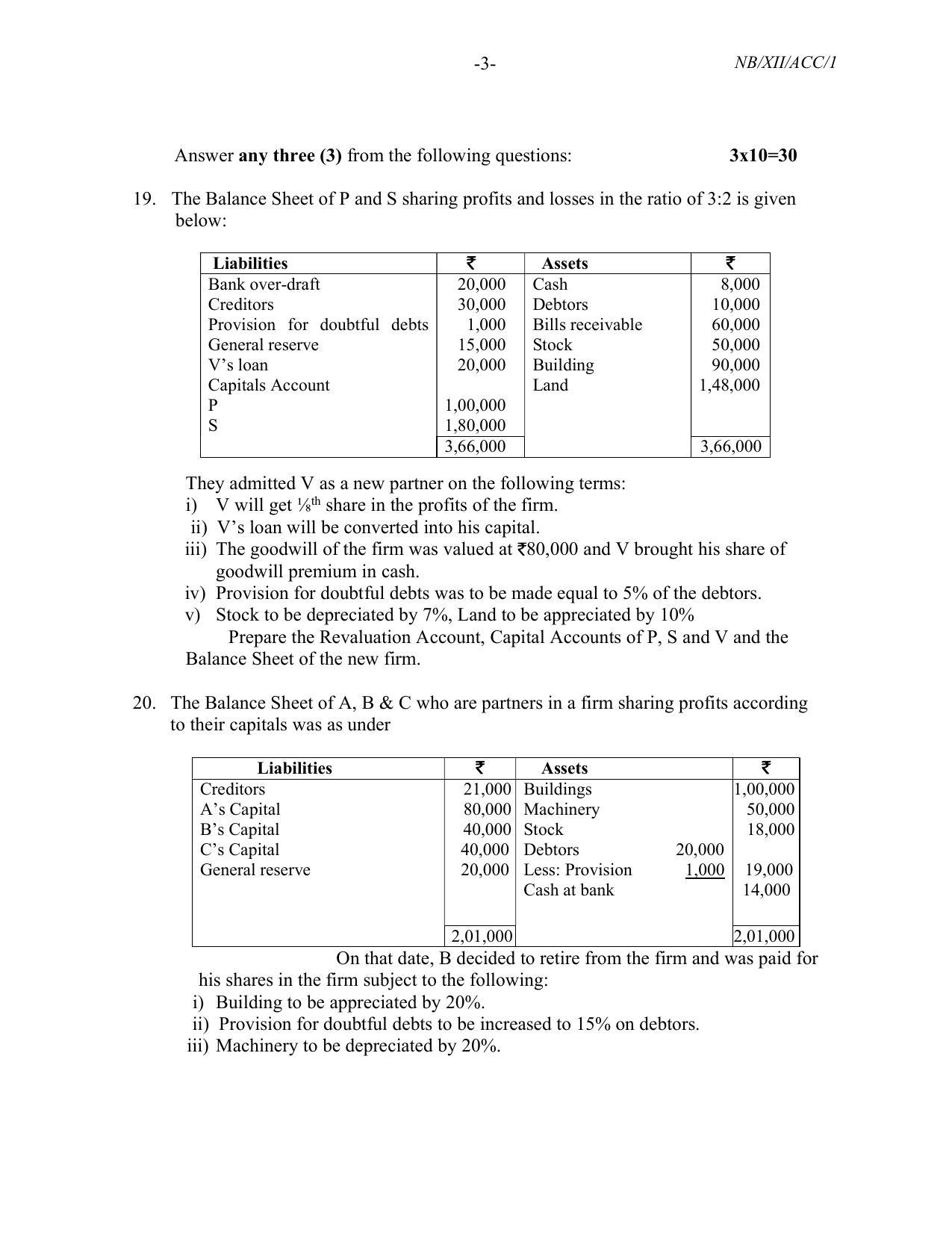 Nagaland Board Class 12 Accountancy 2022 Question Paper - Page 3