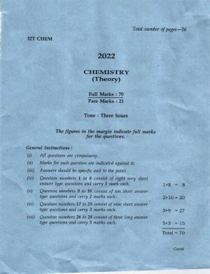 Assam HS 2nd Year Chemistry 2022 Question Paper