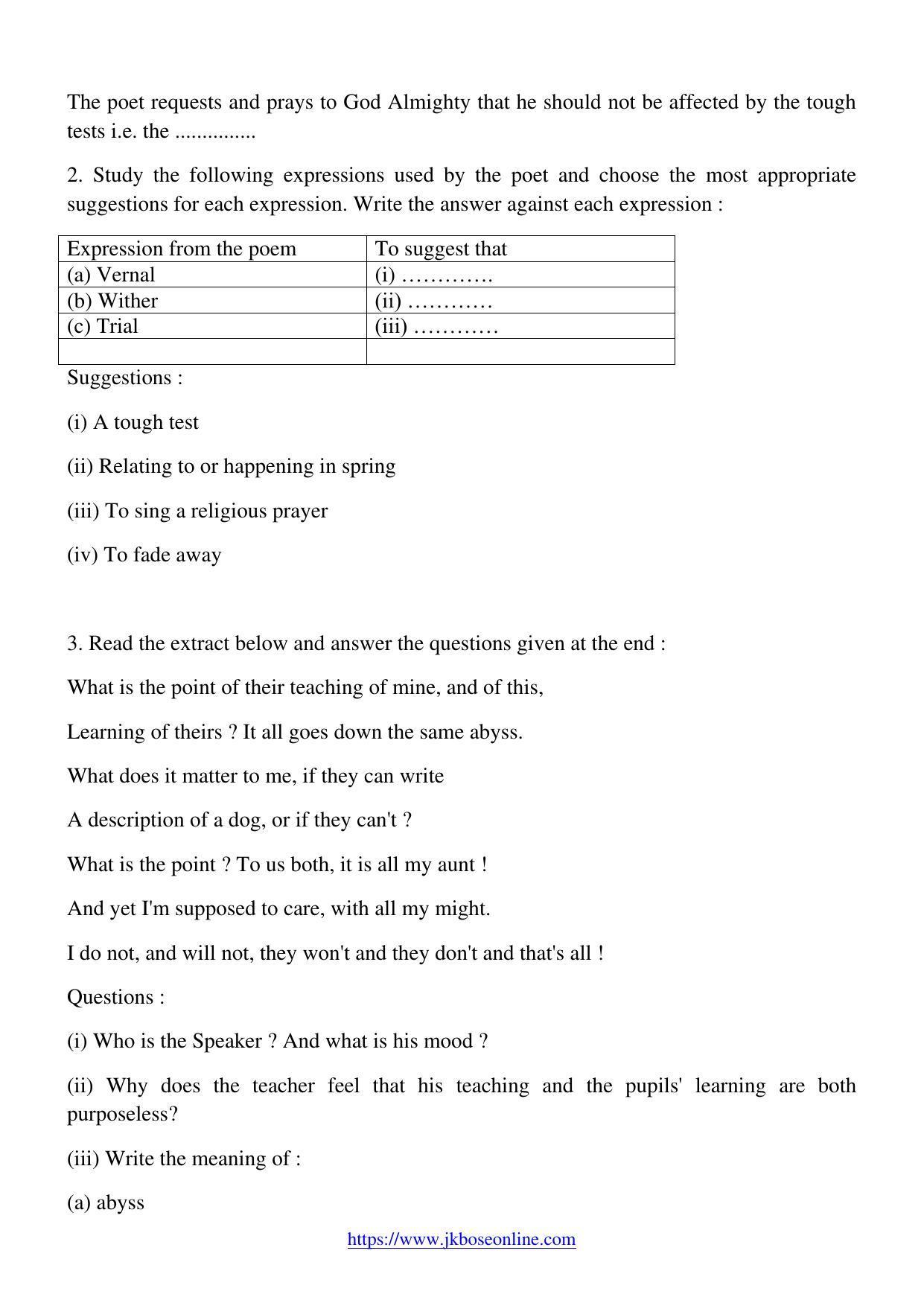 JKBOSE CLASS 10 English (2300-B) 2020 - Page 2
