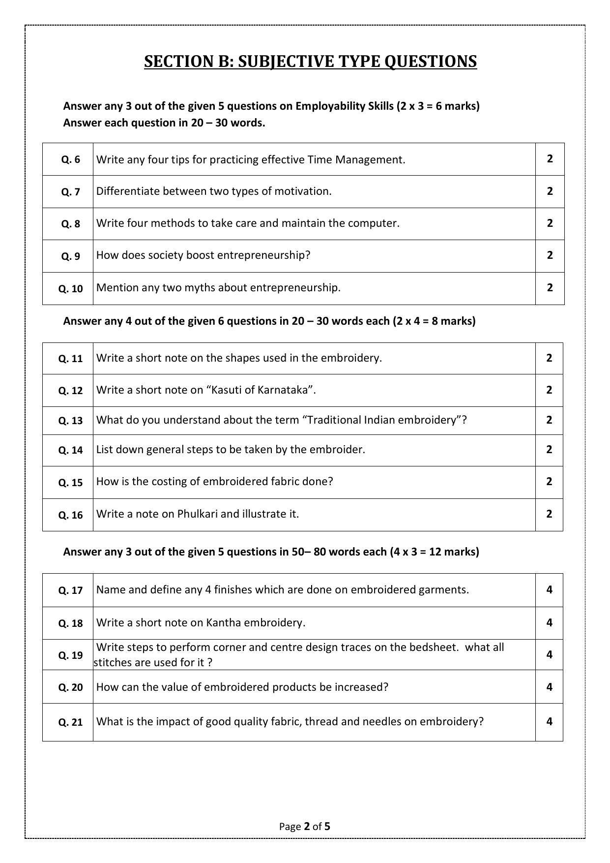 CBSE Class 10 (Skill Education) Apparel Sample Papers 2023 - Page 5