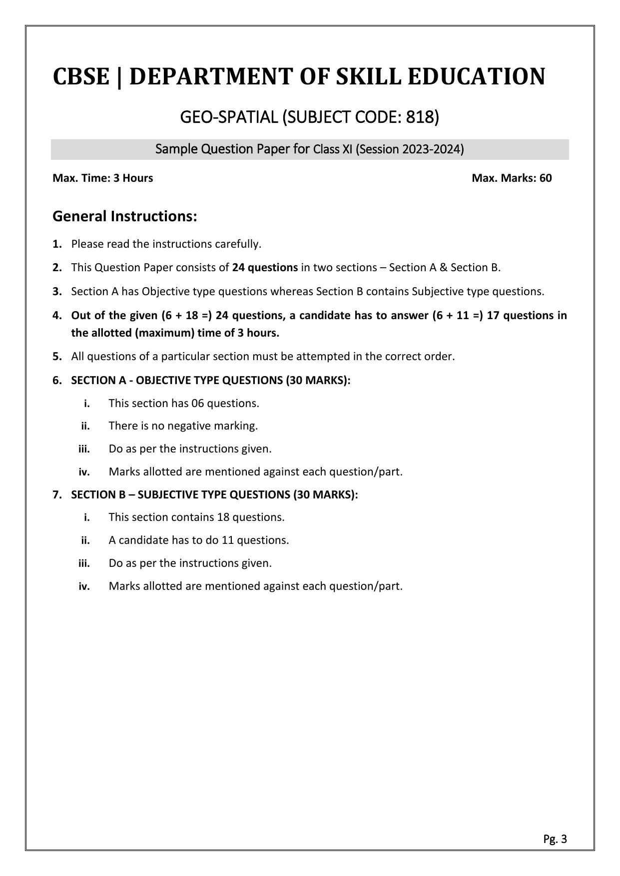 CBSE Class 11: GEOSPATIAL TECHNOLOGY 2024 Sample Paper - Page 3