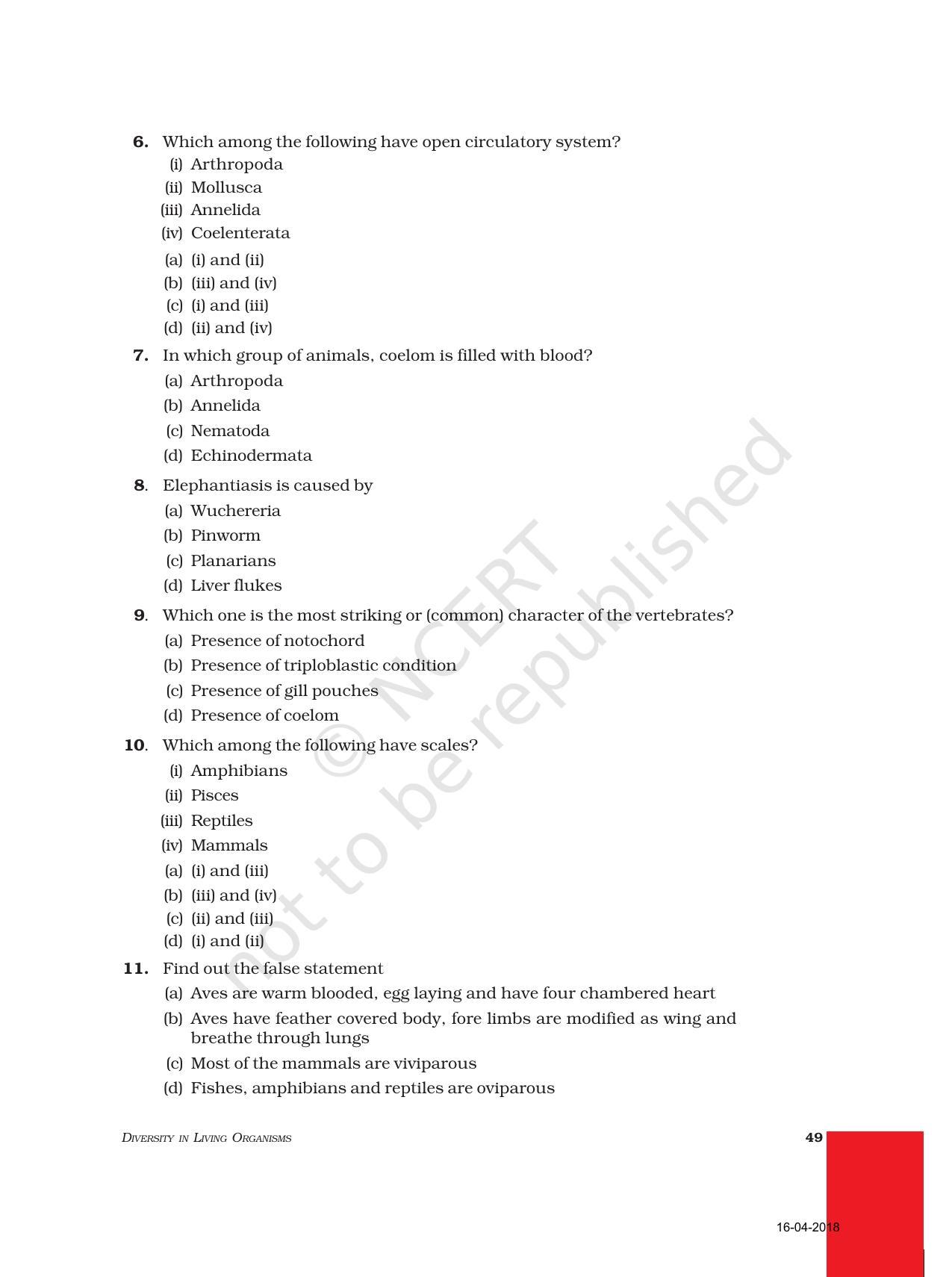 NCERT Exemplar Book for Class 9 Science: Chapter 7 Diversity in Living Organisms - Page 2