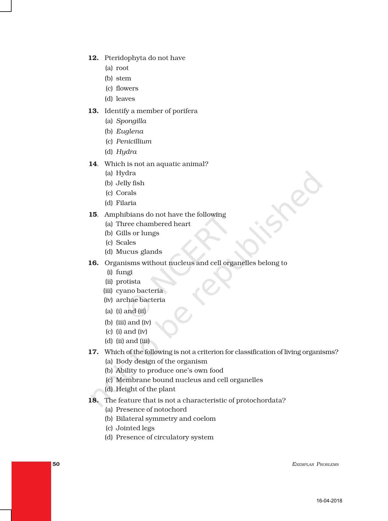 NCERT Exemplar Book for Class 9 Science: Chapter 7 Diversity in Living Organisms - Page 3