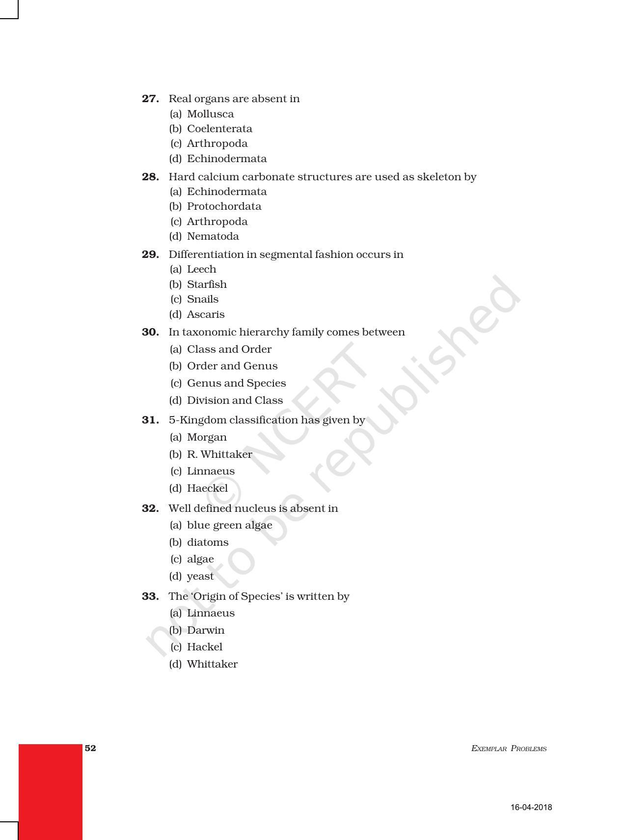 NCERT Exemplar Book for Class 9 Science: Chapter 7 Diversity in Living Organisms - Page 5