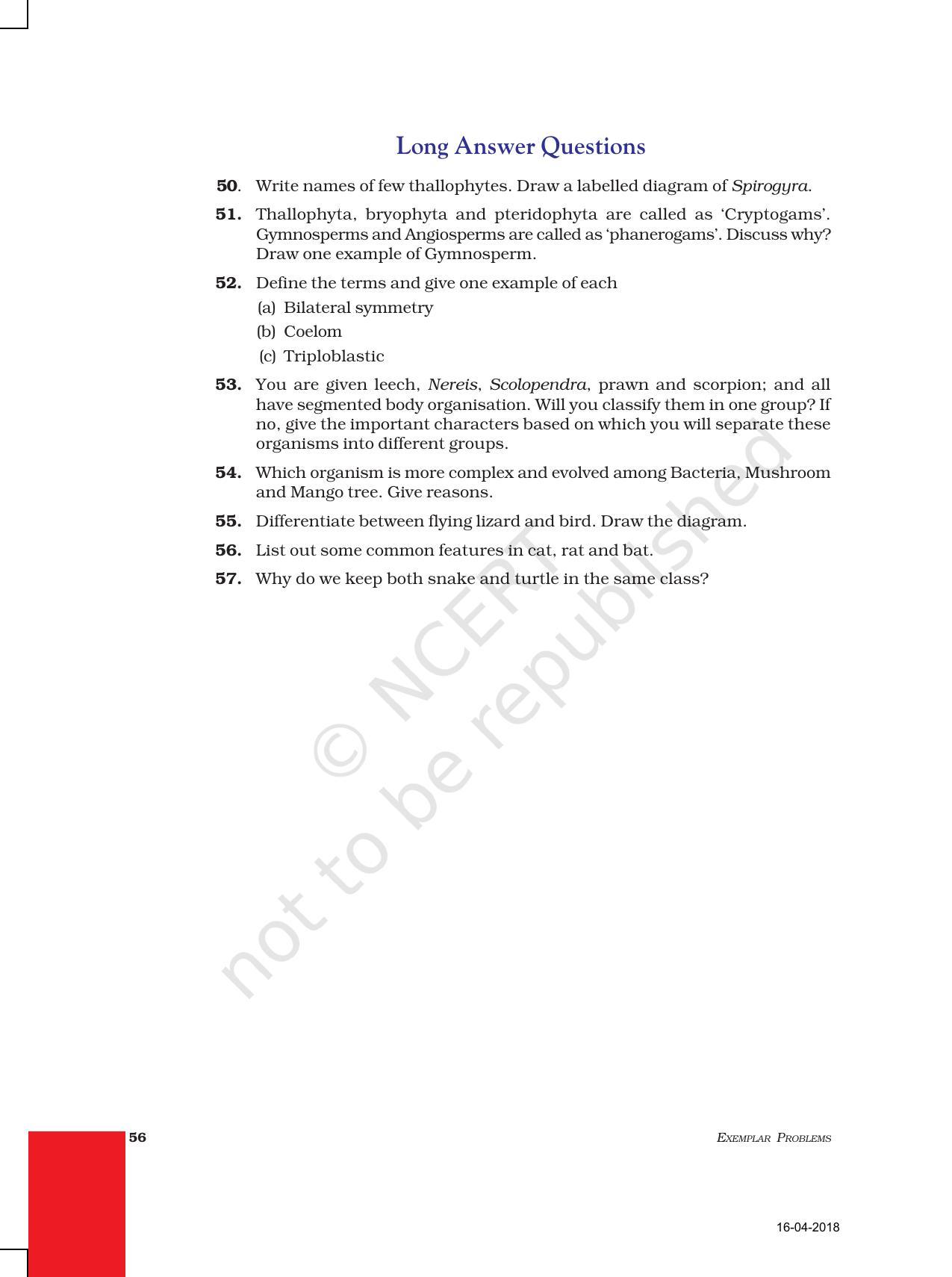 NCERT Exemplar Book for Class 9 Science: Chapter 7 Diversity in Living Organisms - Page 9