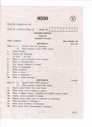 AP Inter 2nd Year Graphic Design-II May-2019-Vocational Question Paper