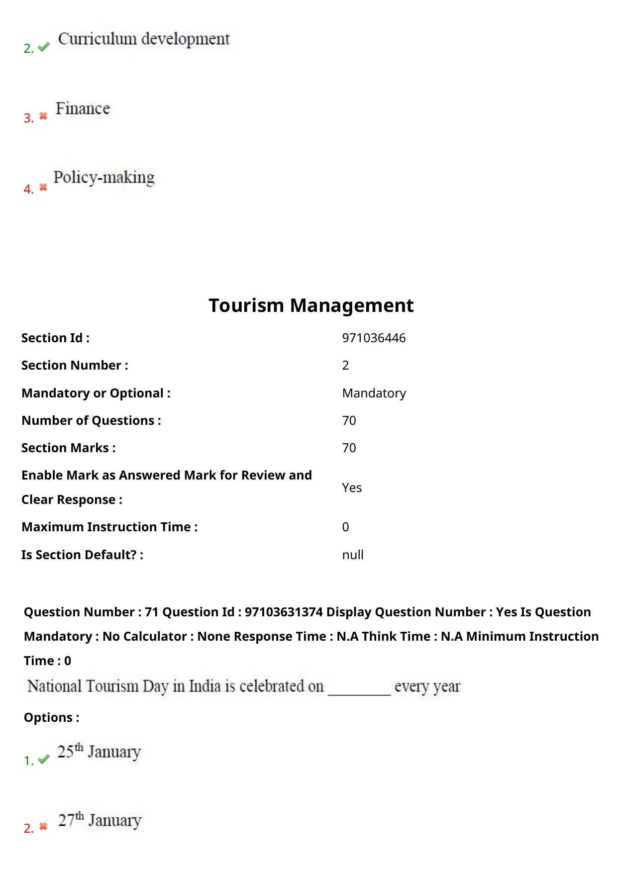 AP RCET 2024 Tourism Management Question Paper - Page 44