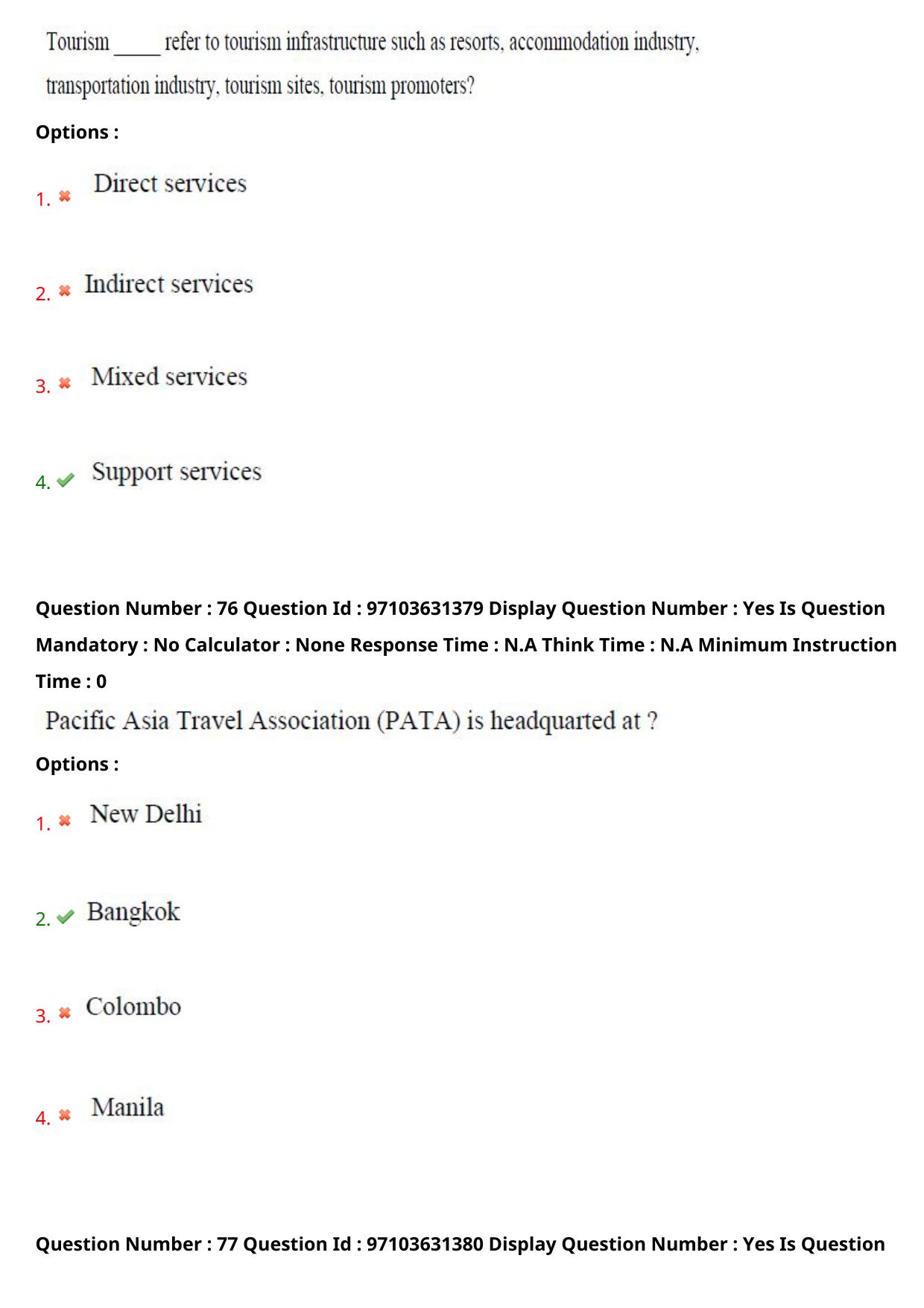 AP RCET 2024 Tourism Management Question Paper - Page 47