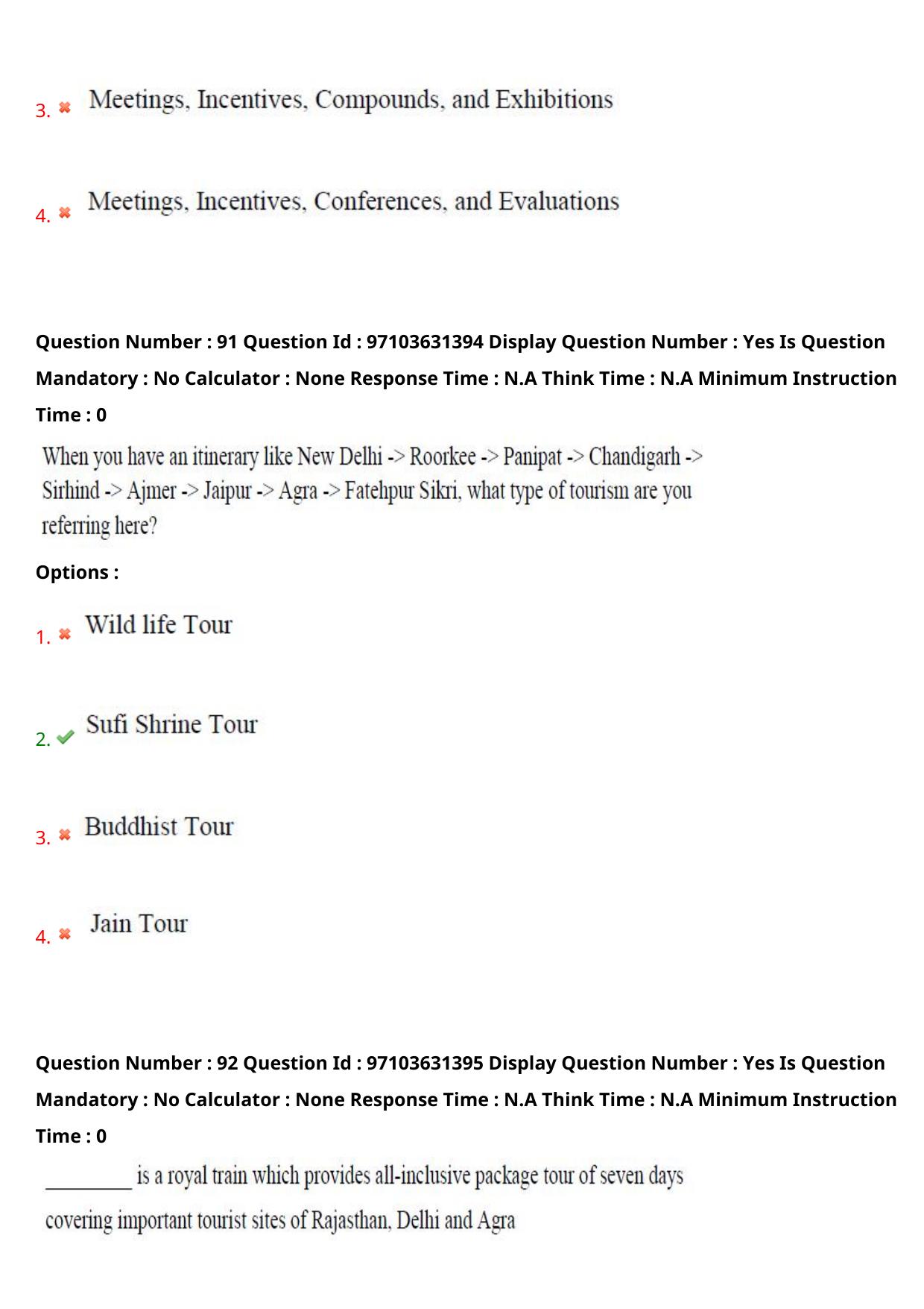 AP RCET 2024 Tourism Management Question Paper - Page 55