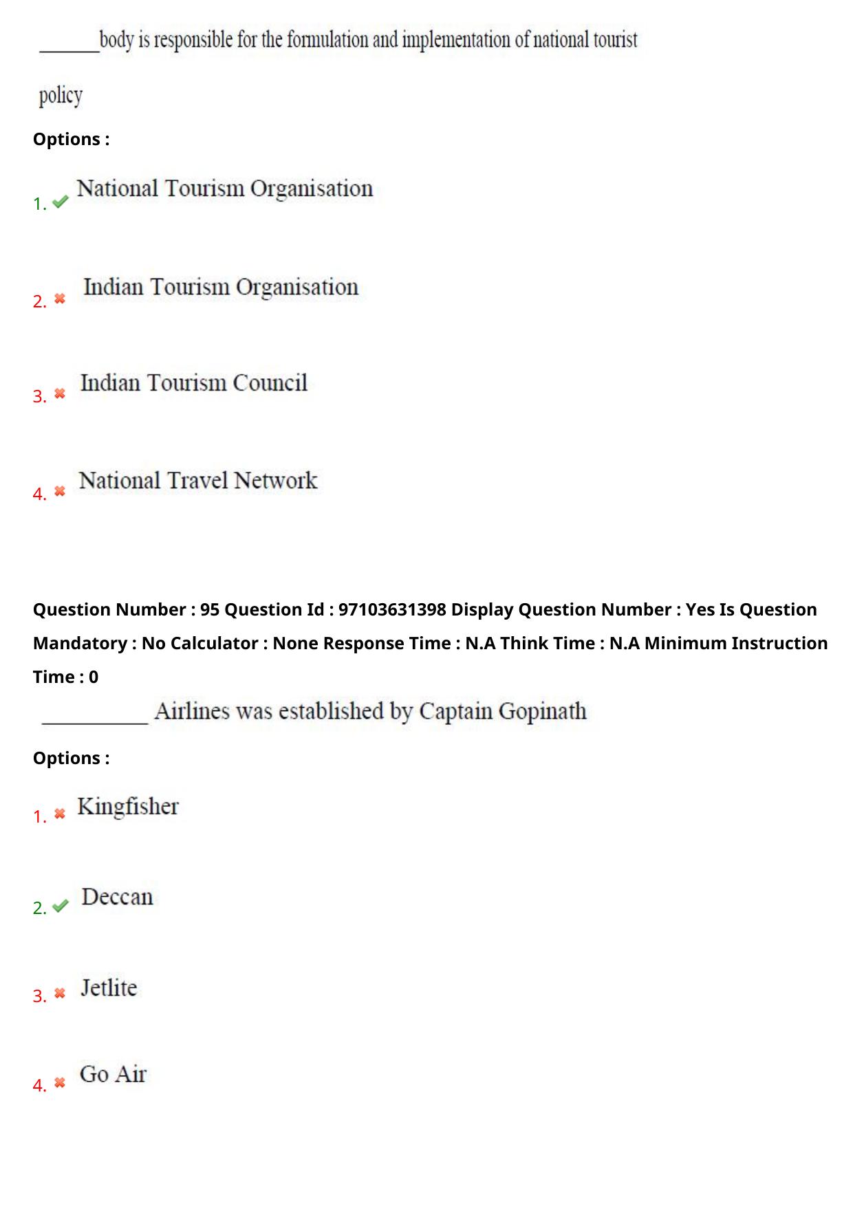 AP RCET 2024 Tourism Management Question Paper - Page 57