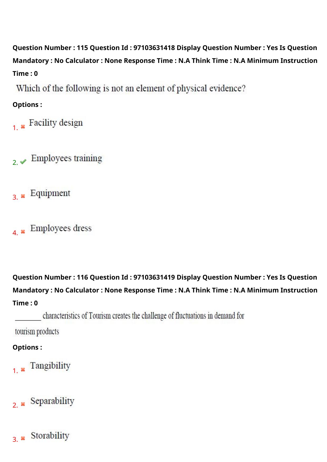 AP RCET 2024 Tourism Management Question Paper - Page 68