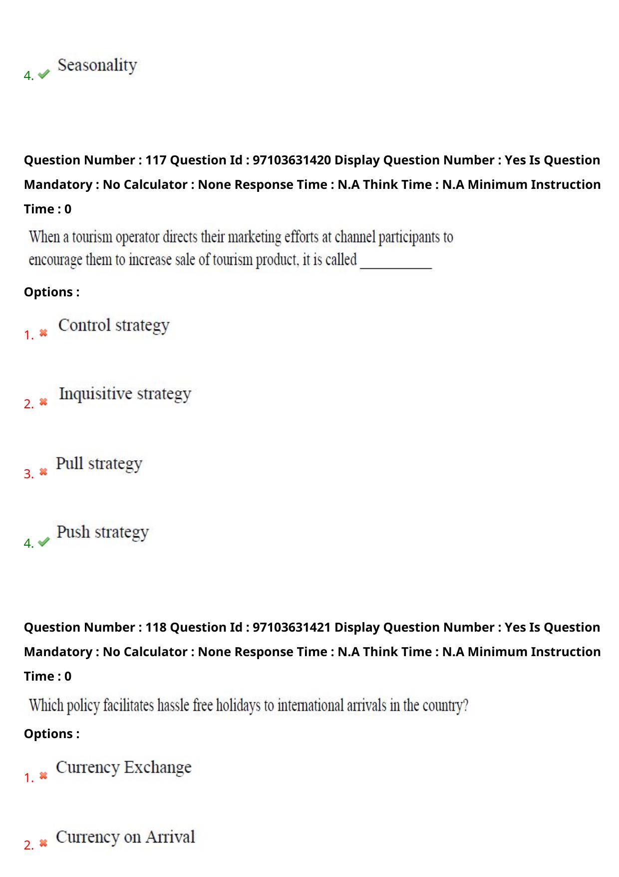 AP RCET 2024 Tourism Management Question Paper - Page 69
