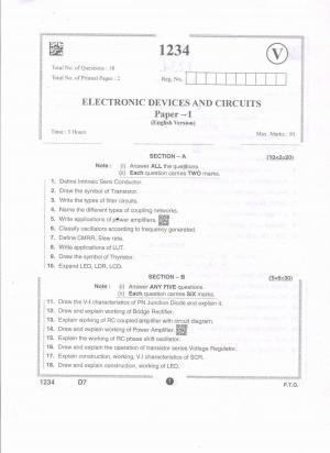 AP Intermediate 2nd Year Vocational Question Paper September-2021- Electronic_Devices_and_Circuits-I