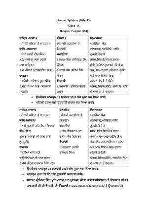 Edudel Class 9 Punjabi (Hindi Medium) Syllabus 2025