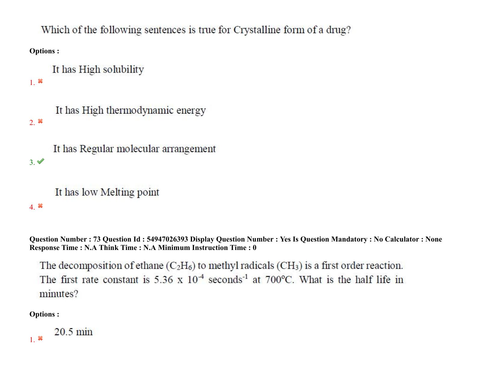 AP RCET 2022: Pharmacy - 18-10-2022 (Tuesday) Session-II: Question Paper With keys - Page 62