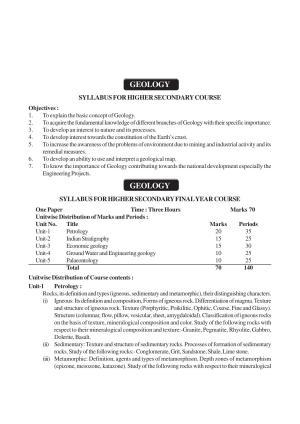 AHSEC 2nd Year Geology Syllabus