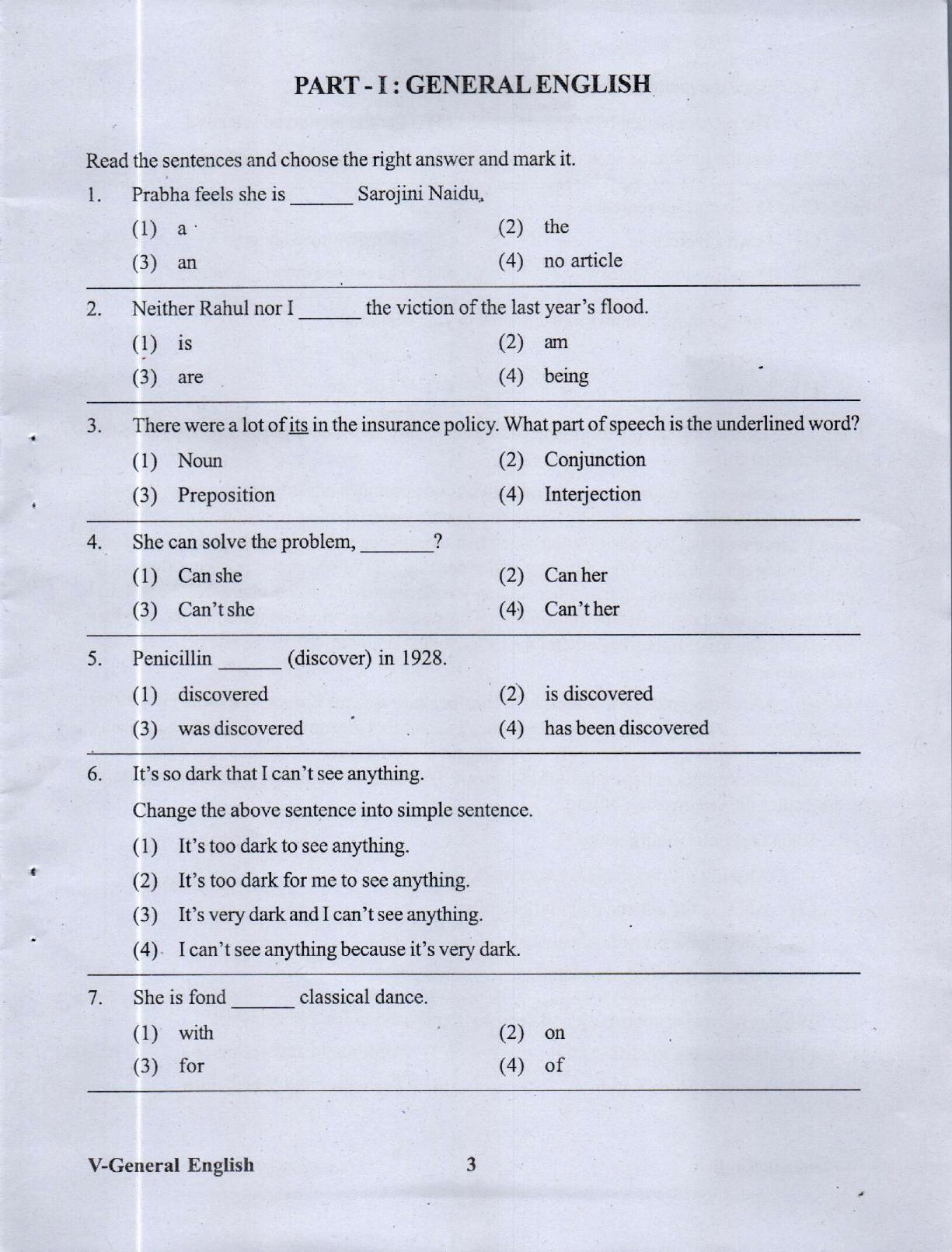 APRDC CET 2023 B.A. E&T Model Paper - Page 2