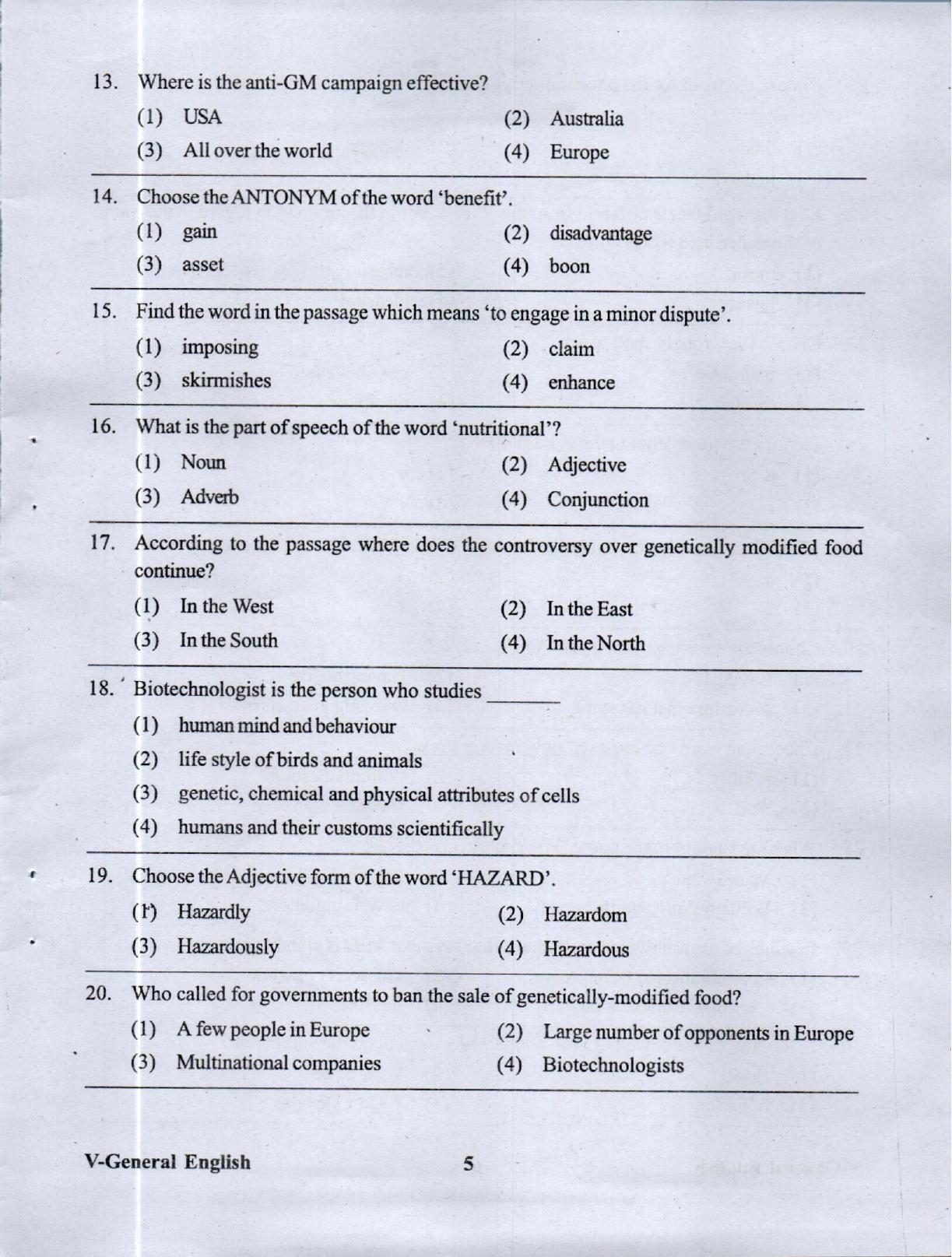 APRDC CET 2023 B.A. E&T Model Paper - Page 4