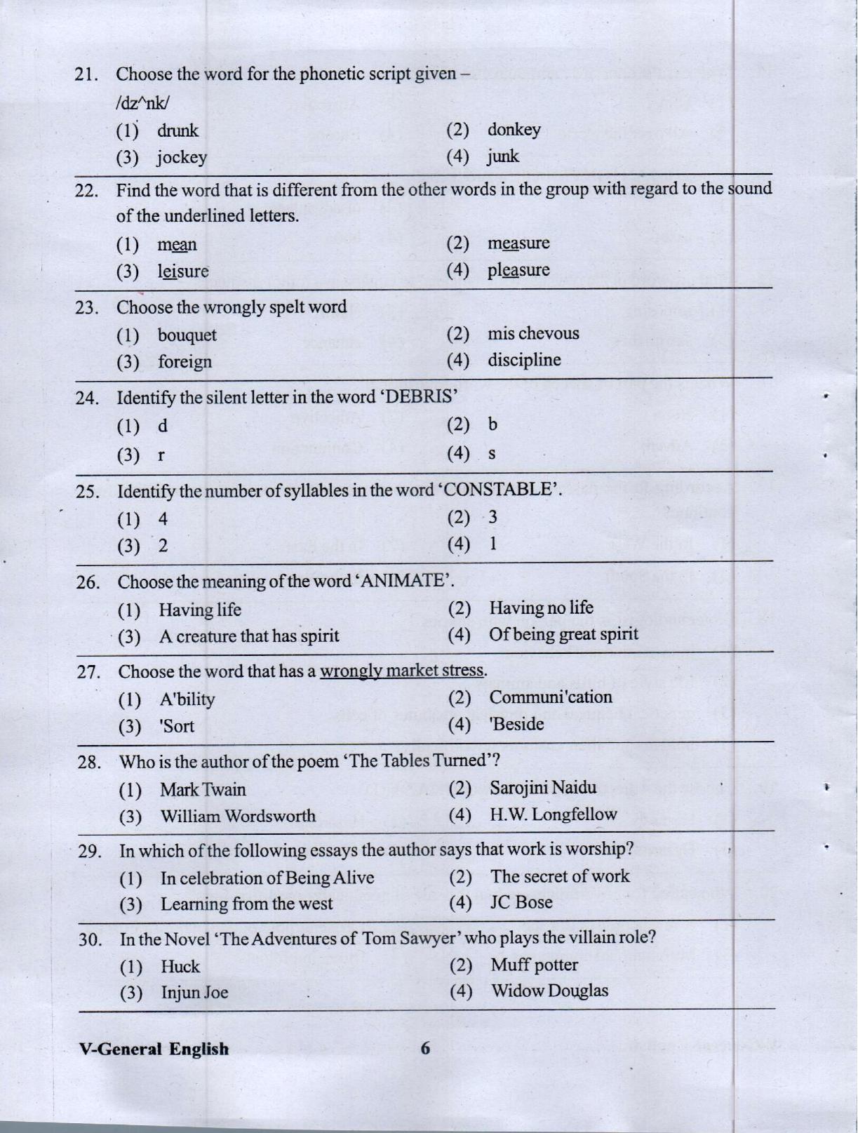 APRDC CET 2023 B.A. E&T Model Paper - Page 5
