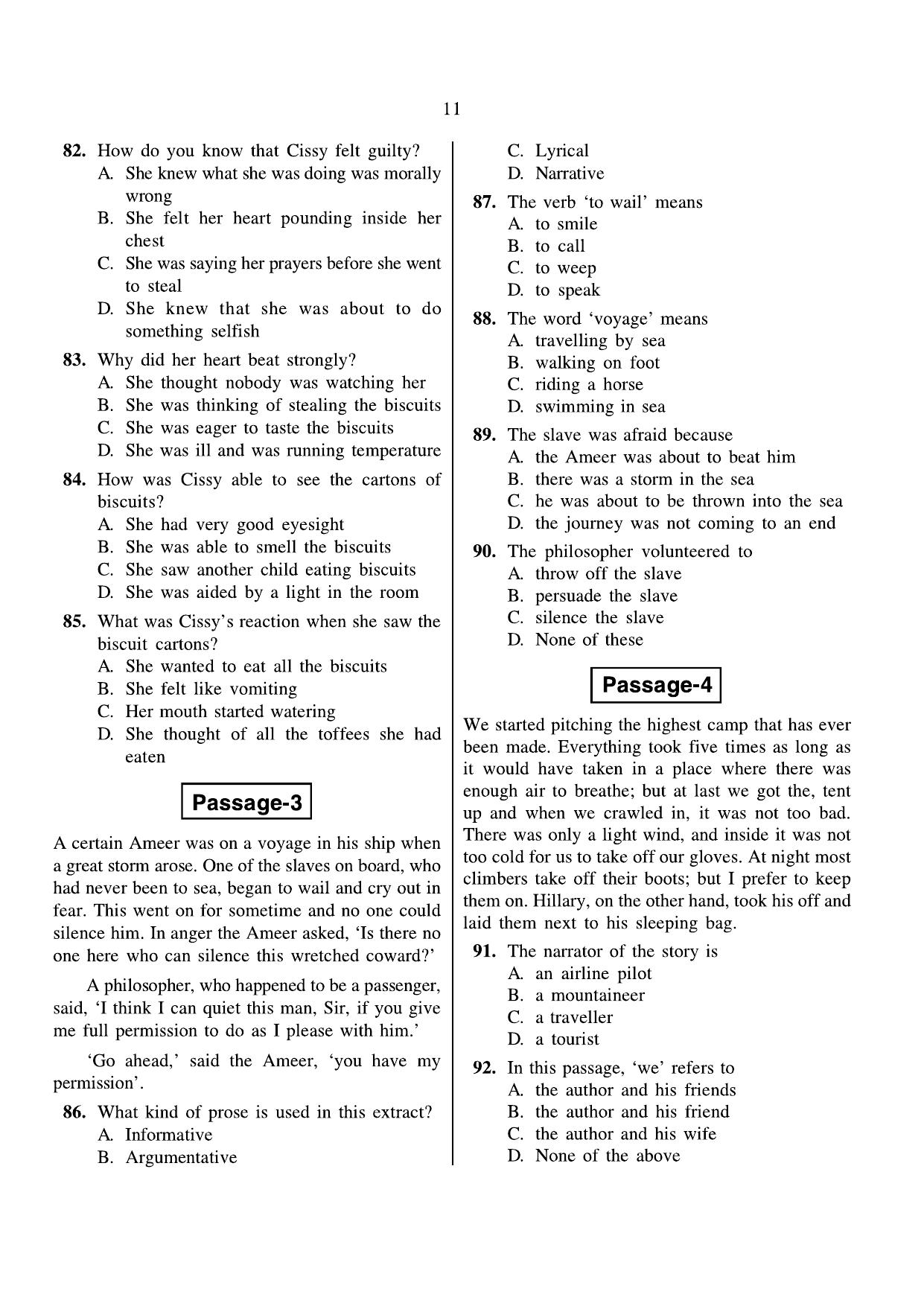 JNVST Class 6 2016 Question Paper with Solutions - Page 11