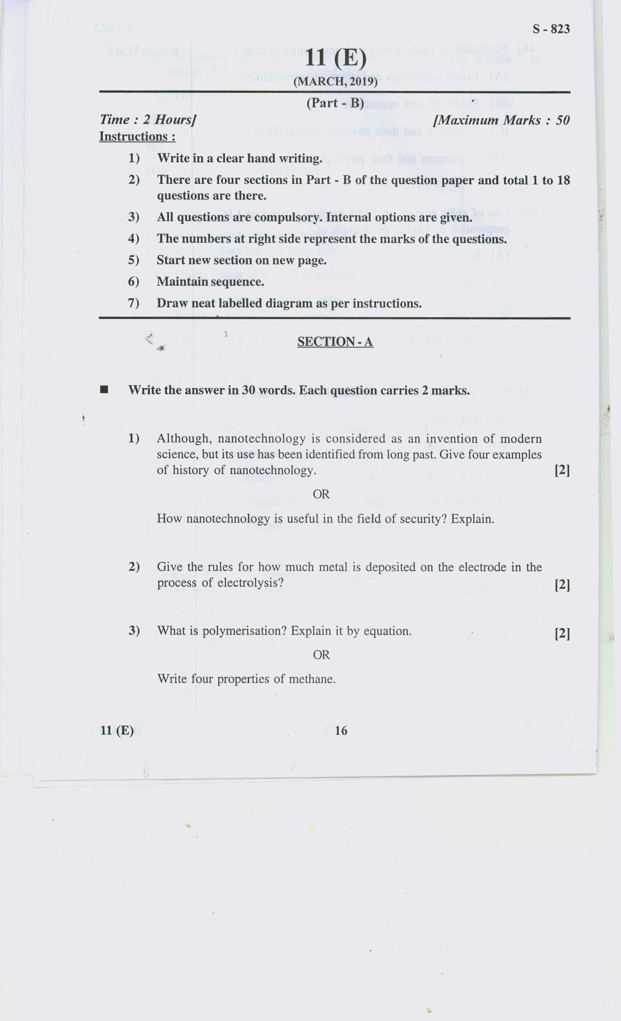 Gujarat Board Class 10th 11 ENGLISH 2019 Question Paper - Page 16