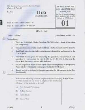 Gujarat Board Class 10th 11 ENGLISH 2019 Question Paper