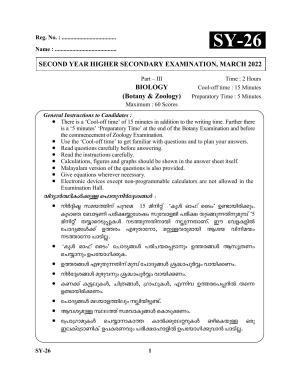 Kerala Plus Two Question Paper 2022 - Biology