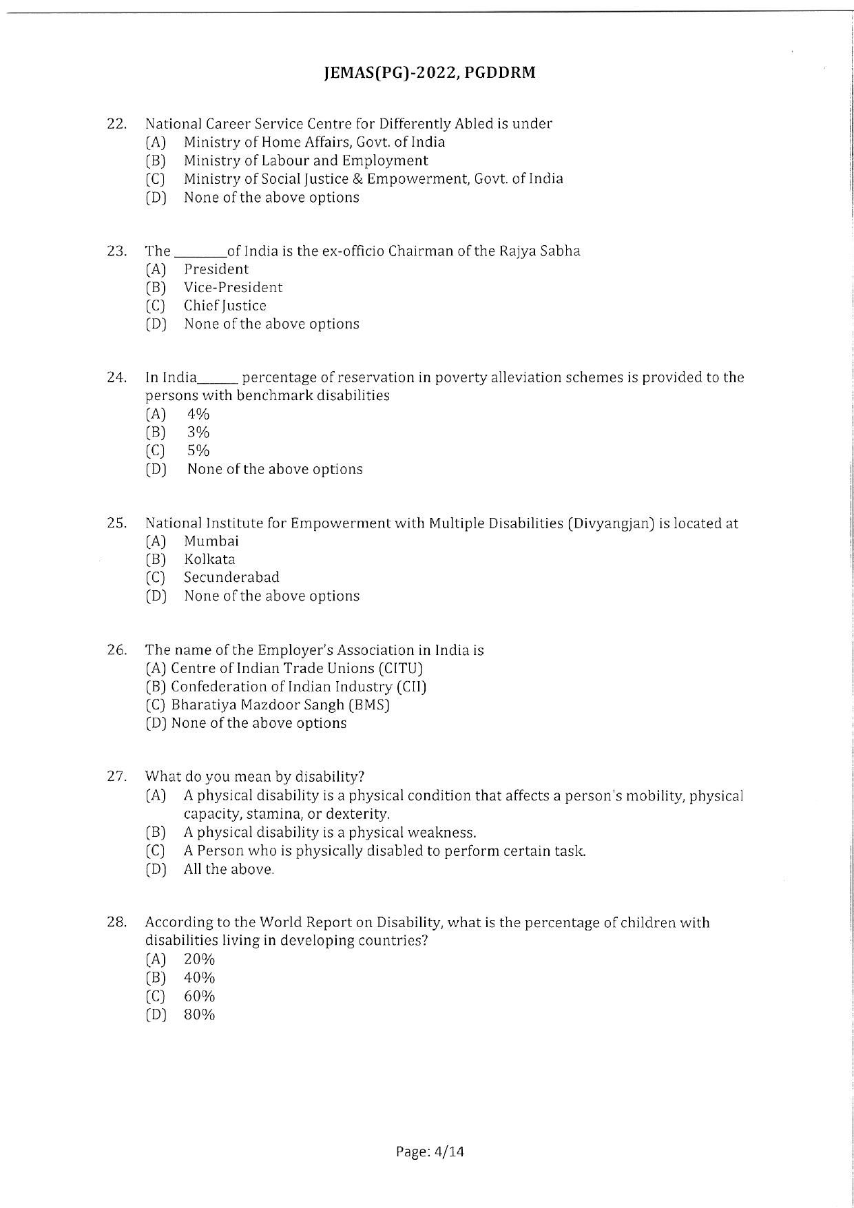 WBJEEB JEMAS (PG) 2022 PGDDRM Question Paper - Page 6