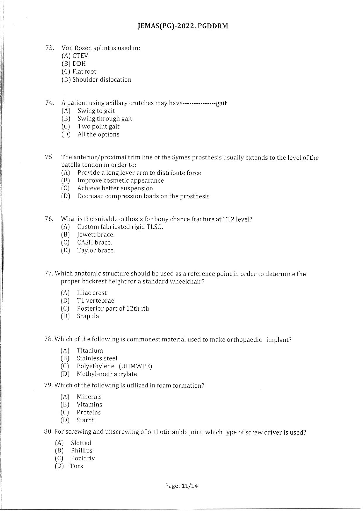 WBJEEB JEMAS (PG) 2022 PGDDRM Question Paper - Page 13