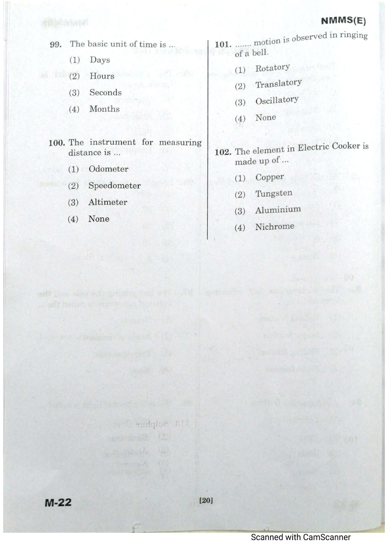 Telangana NMMS February 2021 English Question Paper - Page 18