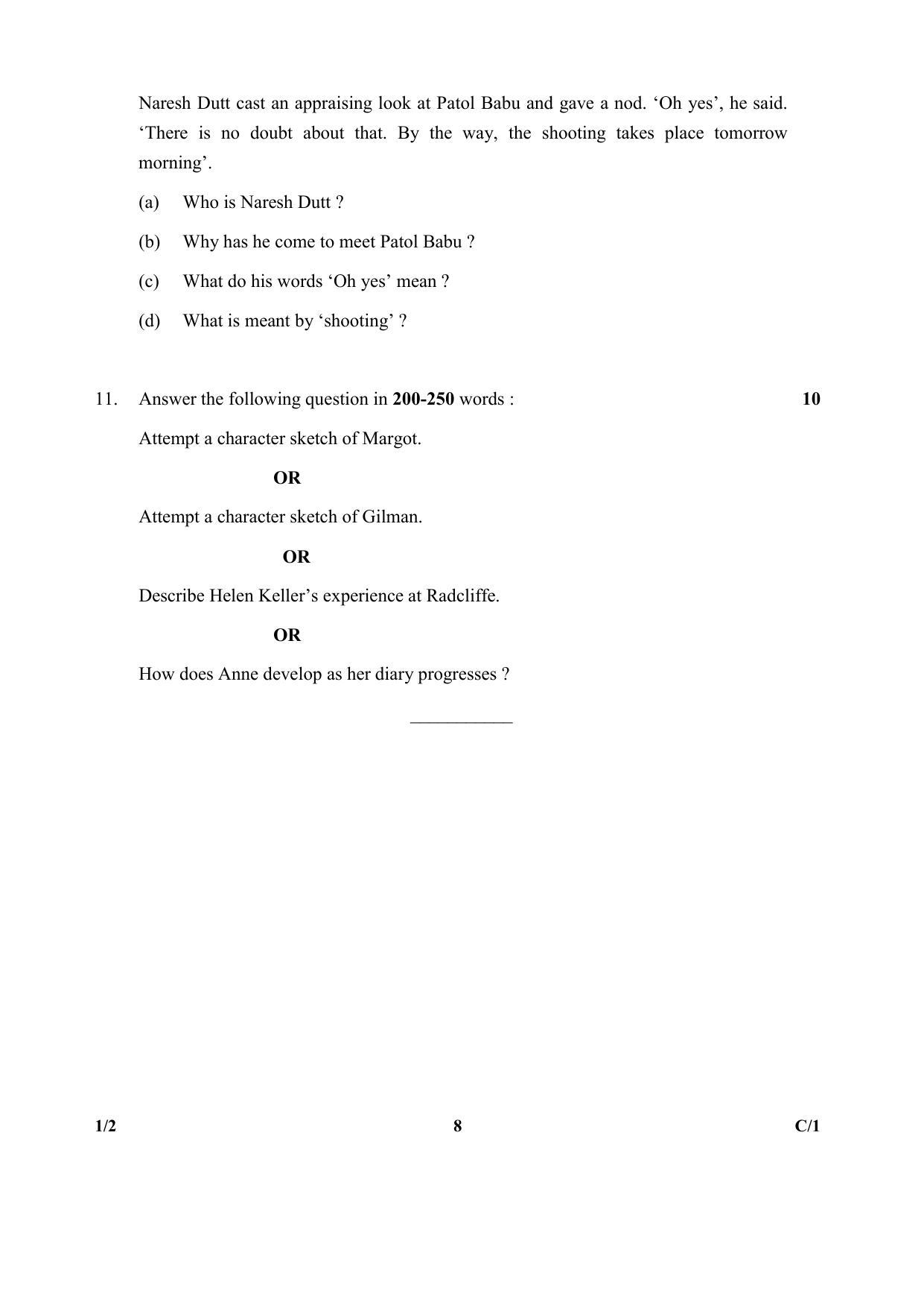 CBSE Class 10 1-2 (Eng.) (Communicative) 2018 Compartment Question Paper - Page 8