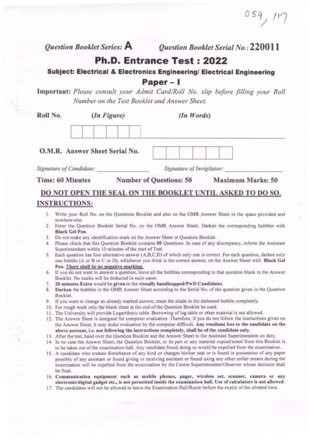 PU MPET Biotechnology Engineering 2022 Question Papers - Page 49