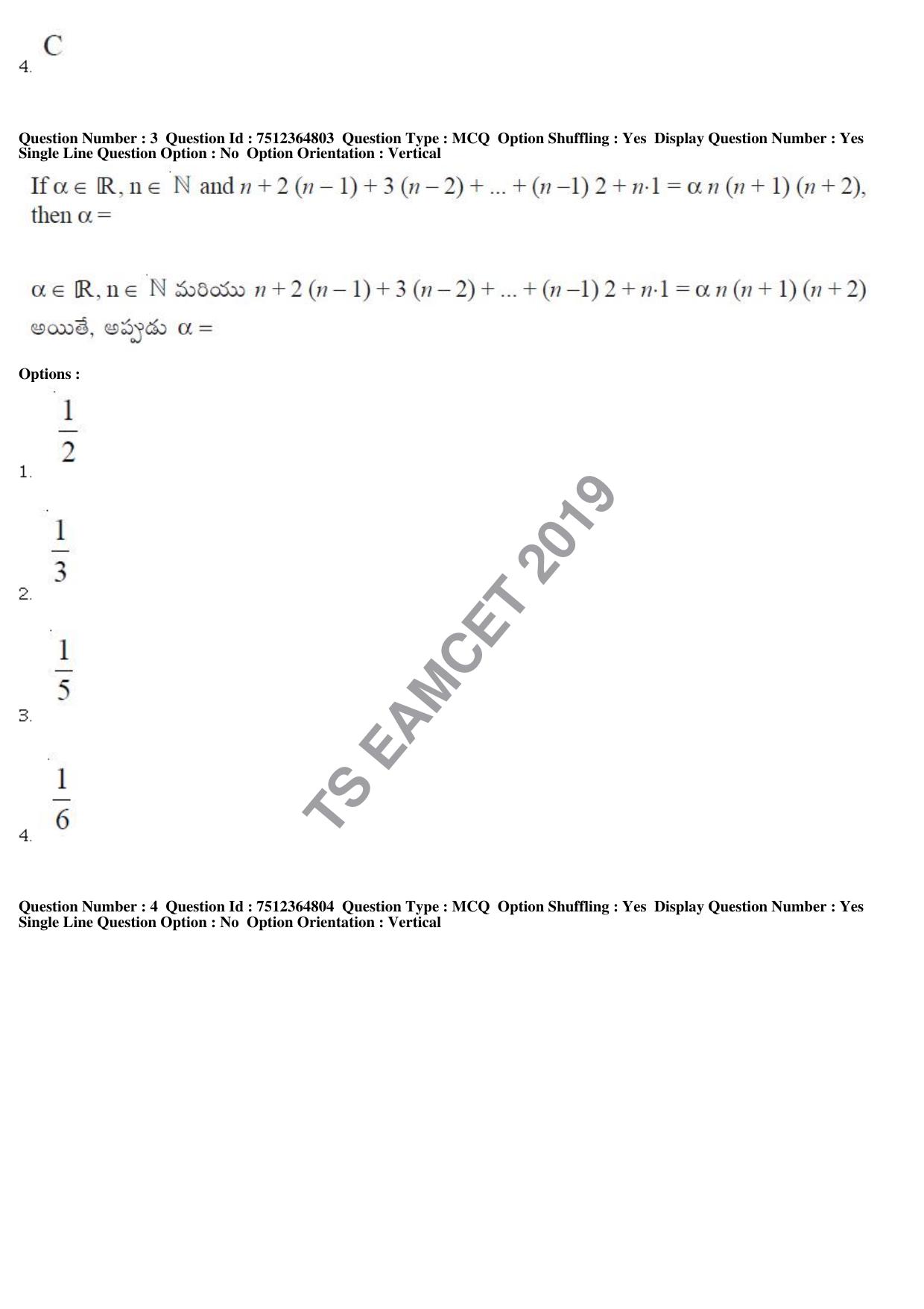 TS EAMCET 2019 Engineering Question Paper with Key (4 May 2019 Afternoon) - Page 3