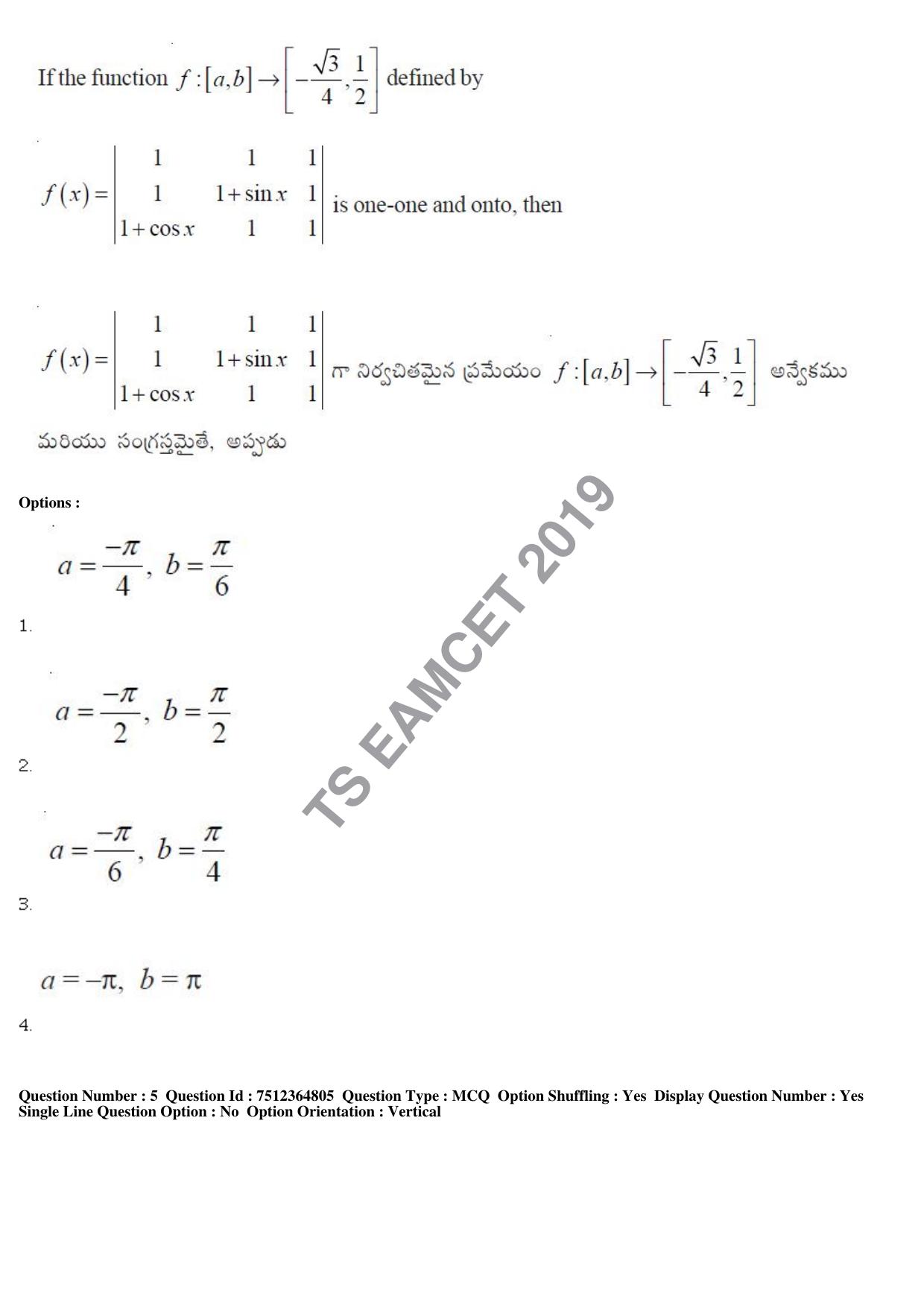TS EAMCET 2019 Engineering Question Paper with Key (4 May 2019 Afternoon) - Page 4