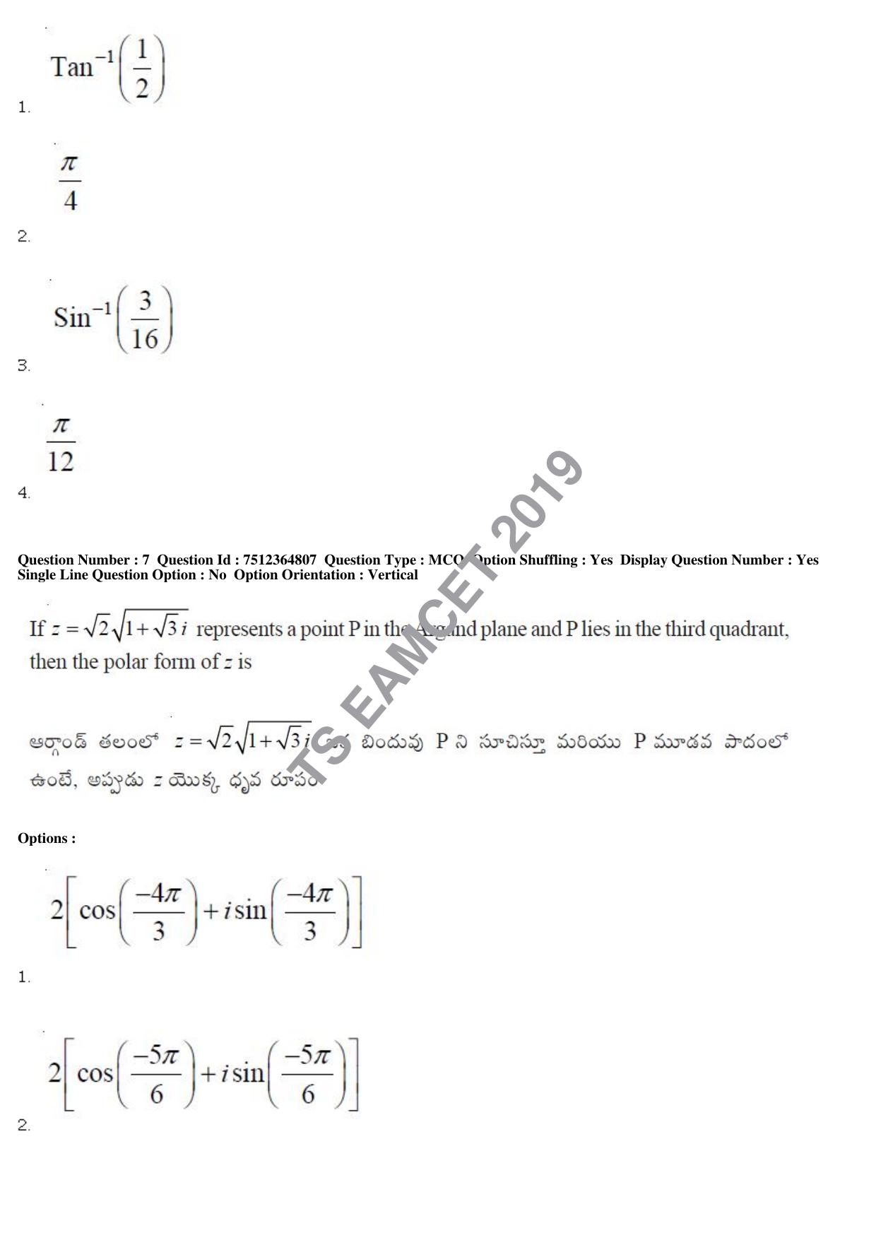TS EAMCET 2019 Engineering Question Paper with Key (4 May 2019 Afternoon) - Page 6