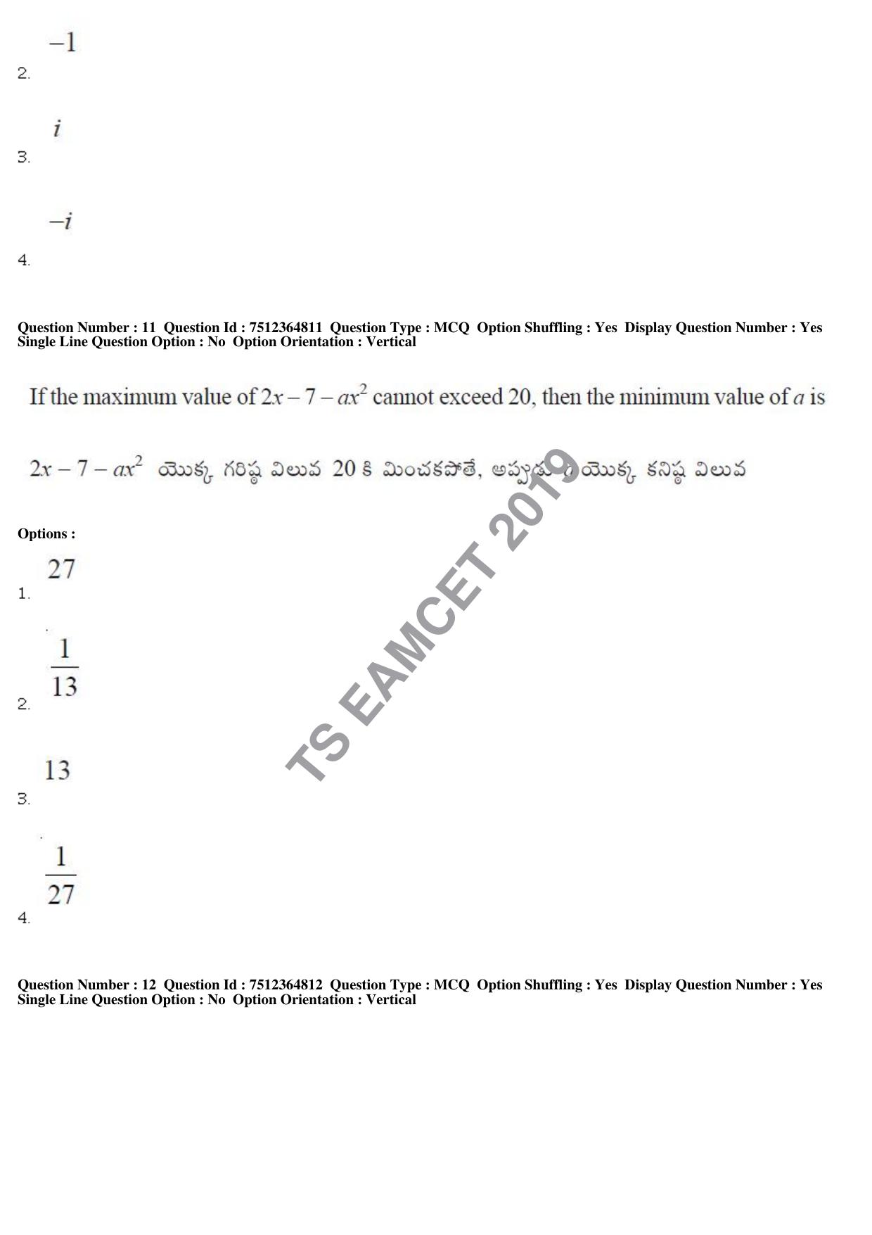 TS EAMCET 2019 Engineering Question Paper with Key (4 May 2019 Afternoon) - Page 9