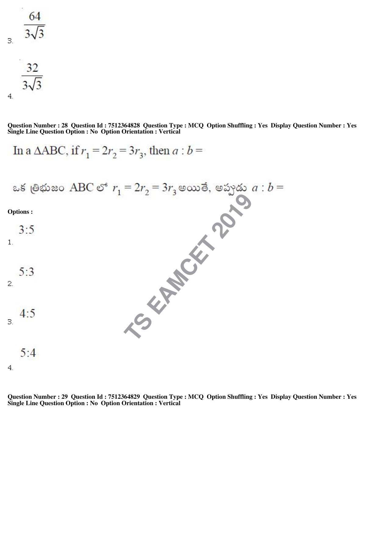 TS EAMCET 2019 Engineering Question Paper with Key (4 May 2019 Afternoon) - Page 22